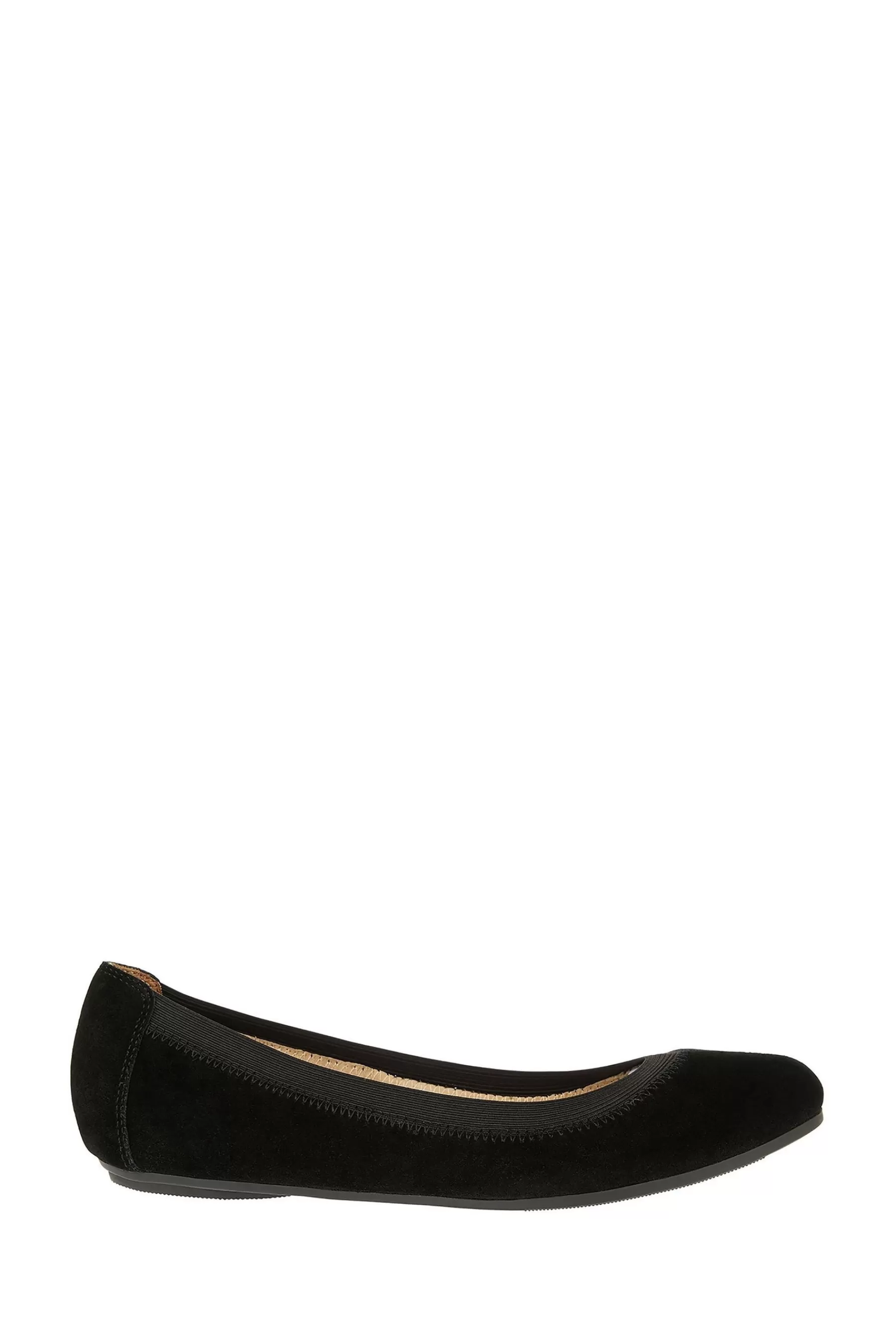 Accessorize Flat | Elasticated Suede Ballerinas Black