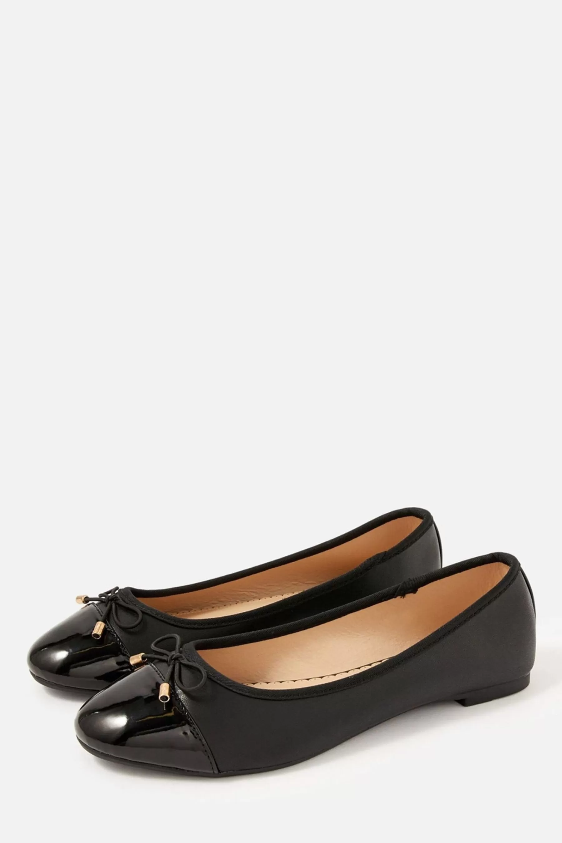 Accessorize Flat | Patent Toe Ballerina Flats Black