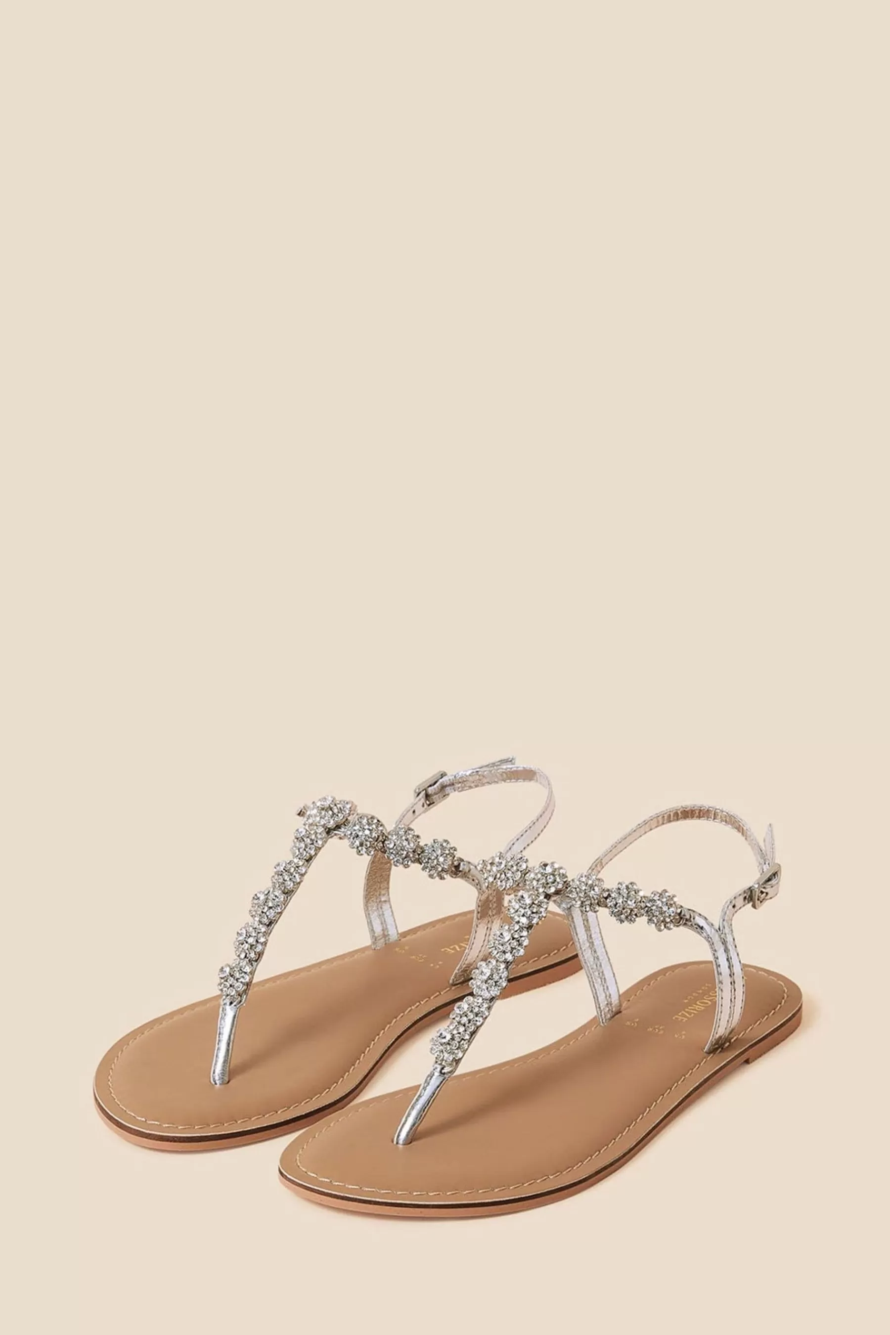 Accessorize Sandals- Reno Sparkle Diamante Sandals Silver