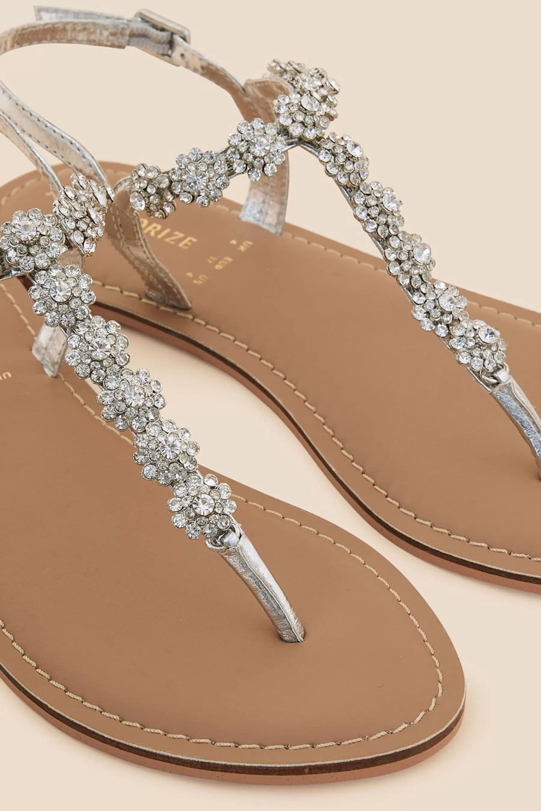 Accessorize Sandals- Reno Sparkle Diamante Sandals Silver