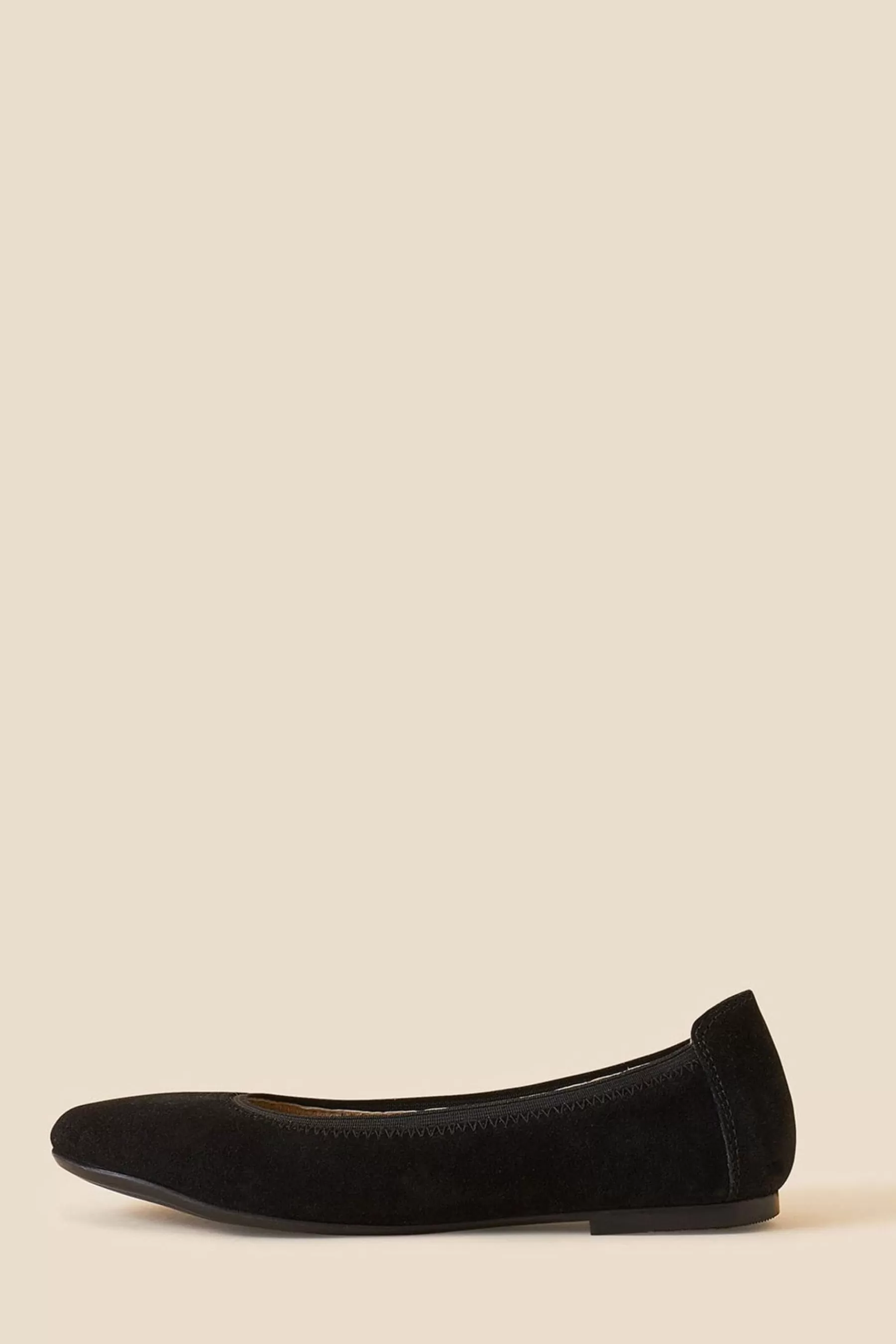 Accessorize Flat- Suede Ballet Shoes Black