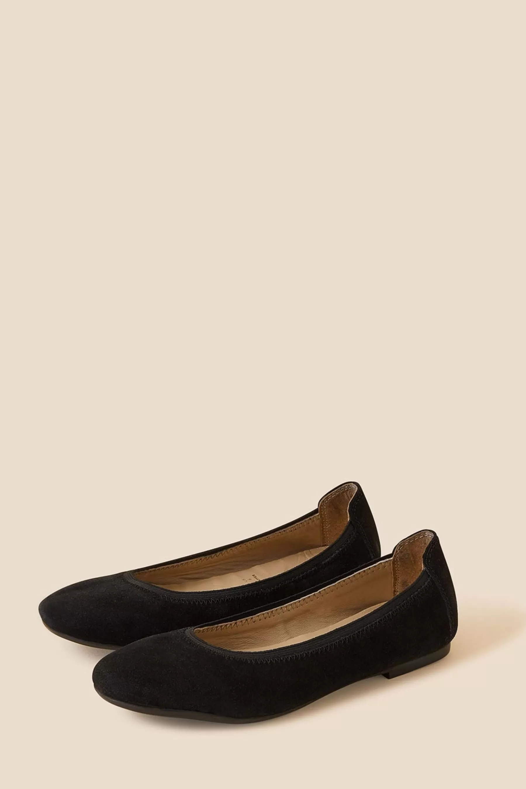 Accessorize Flat- Suede Ballet Shoes Black