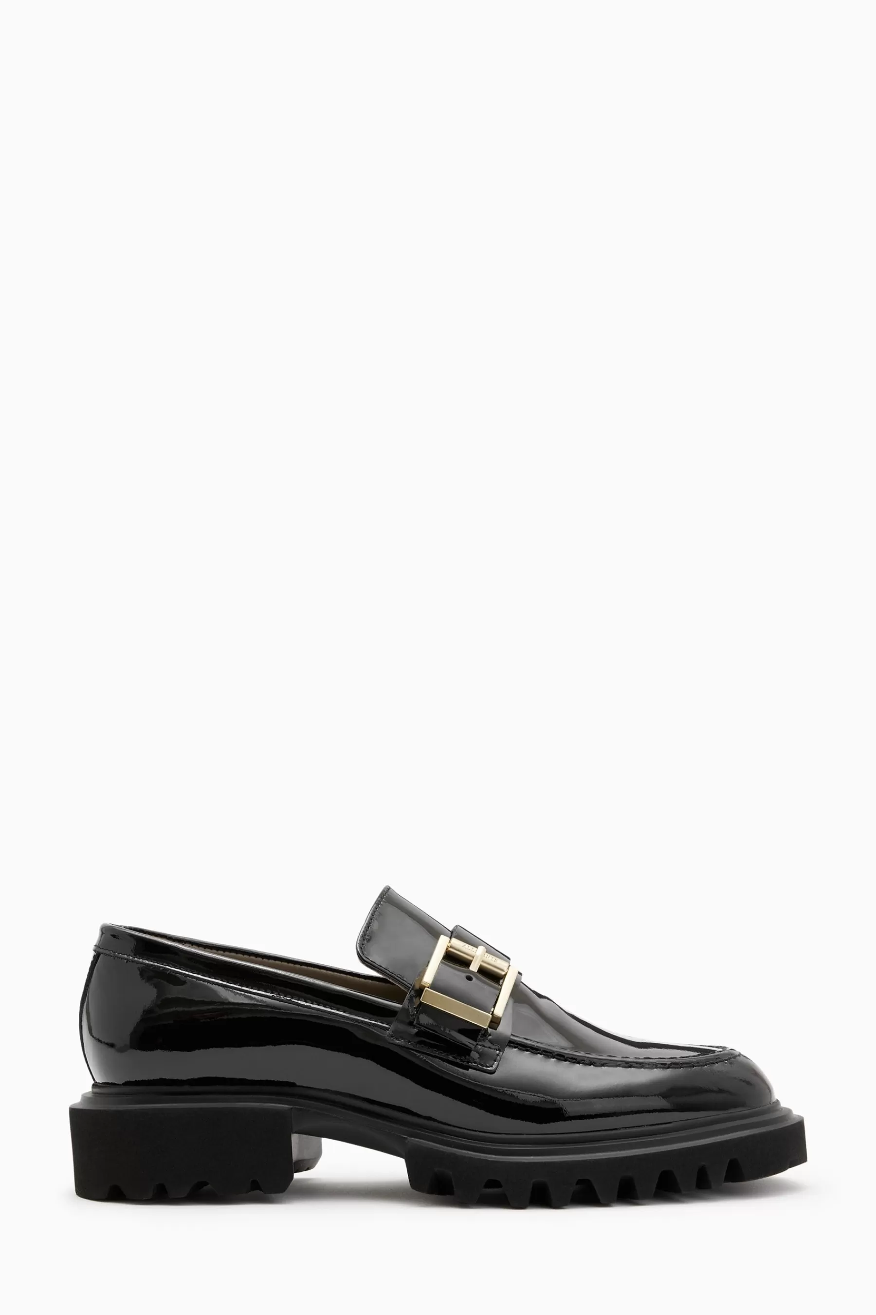 All Saints Flat-Allsaints Emily Patent Loafers Black