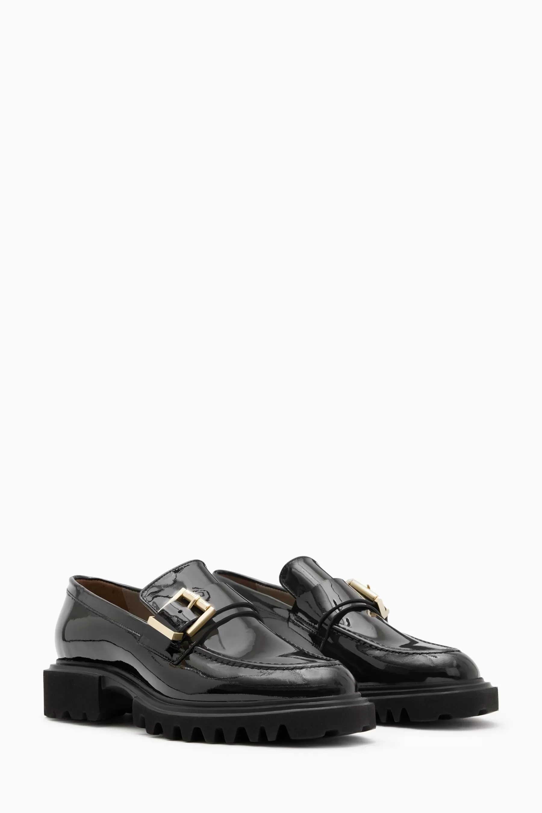 All Saints Flat-Allsaints Emily Patent Loafers Black