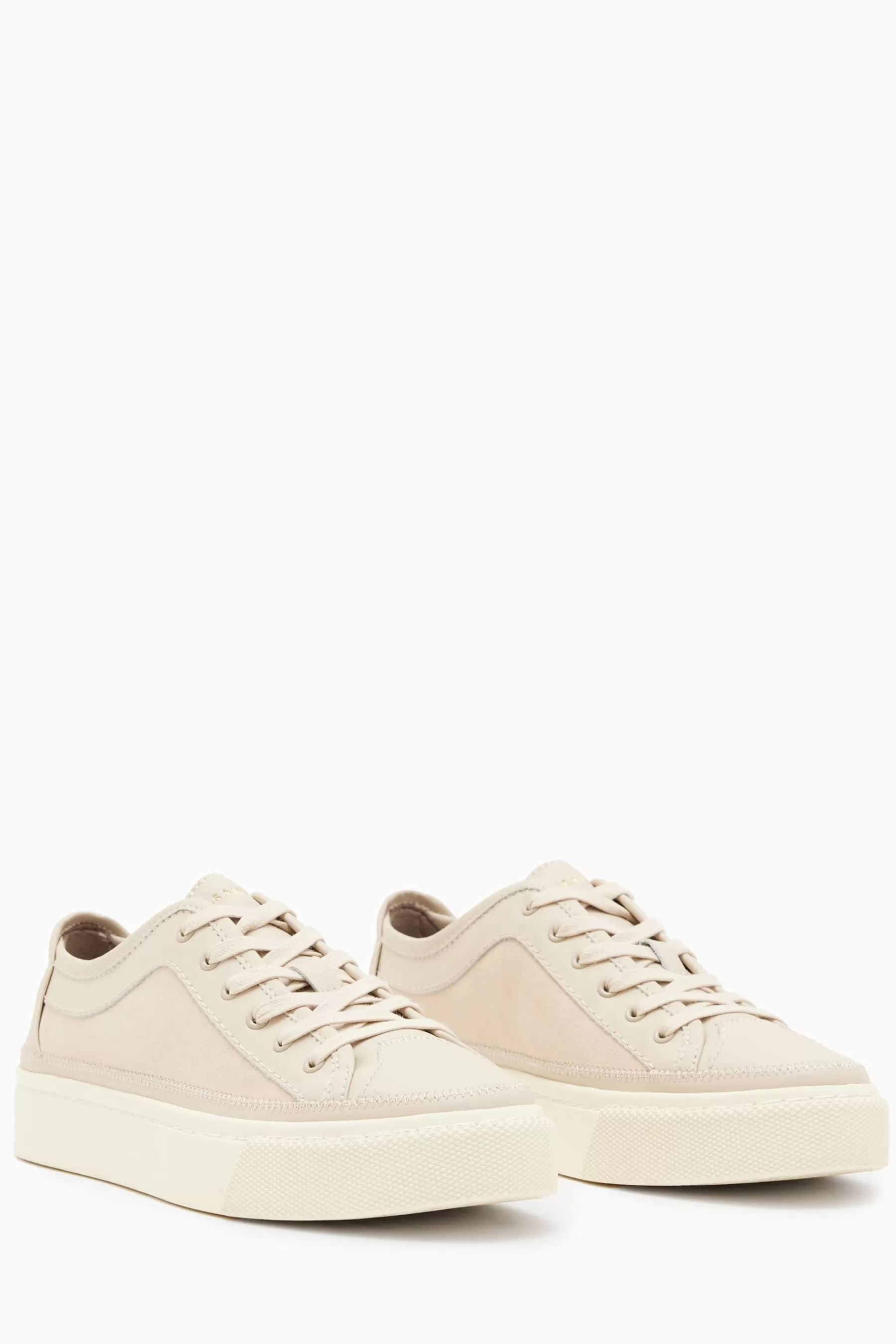 All Saints Flat-Allsaints Milla Suede Sneakers Pink