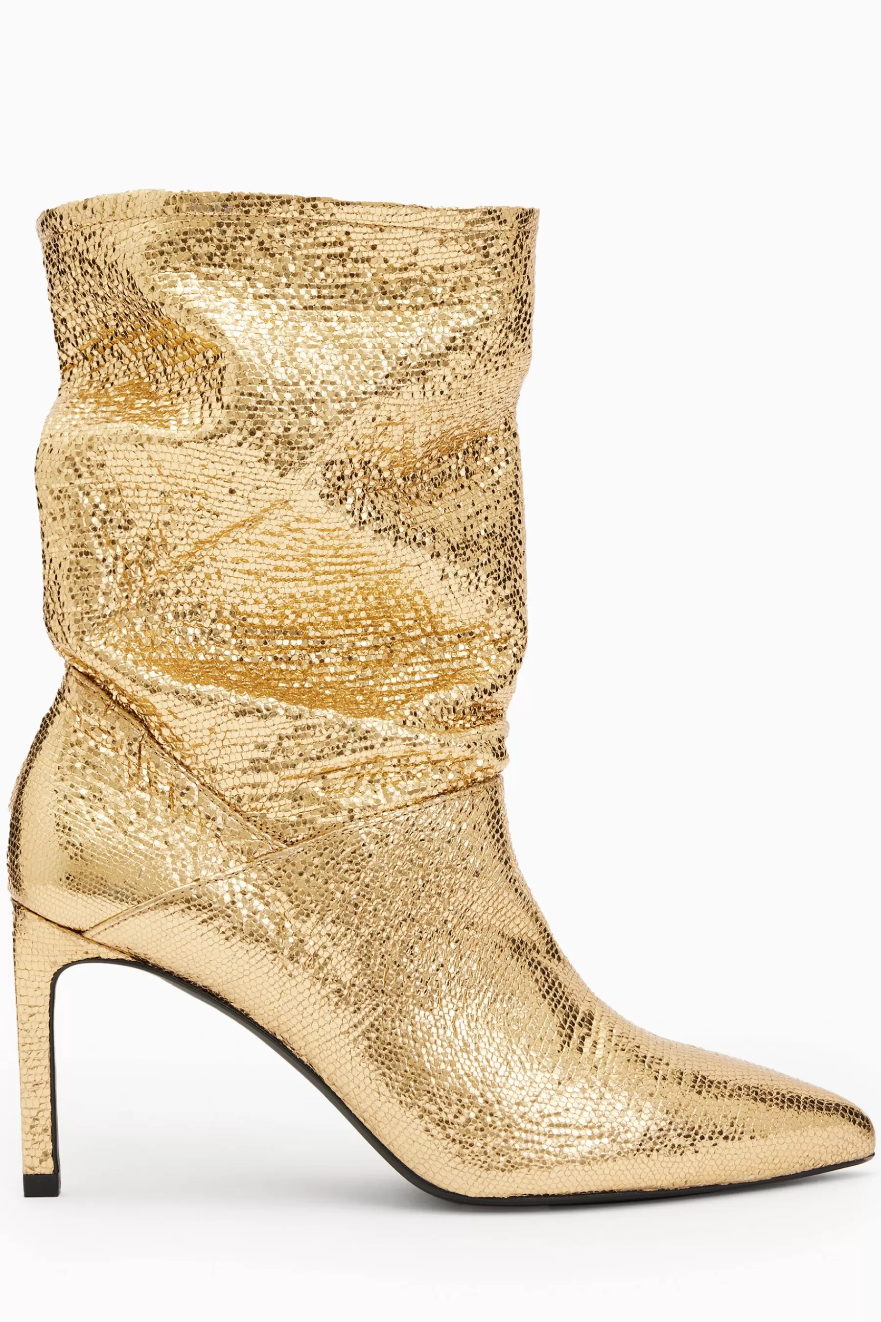 All Saints Heels | Allsaints Orlana Shimmer Boots Gold