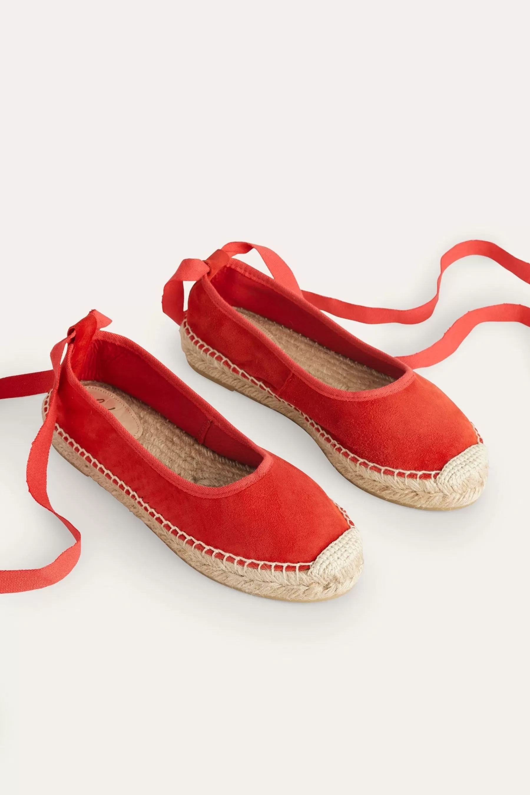 Boden Flat- Ankle Tie Espadrilles Orange