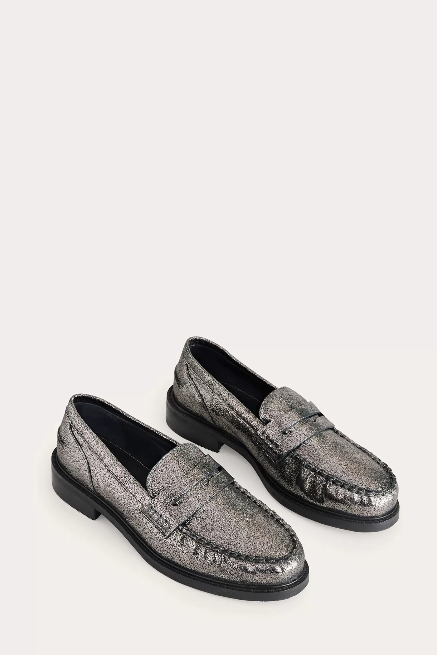 Boden Flat- Classic Moccasin Loafers Silver