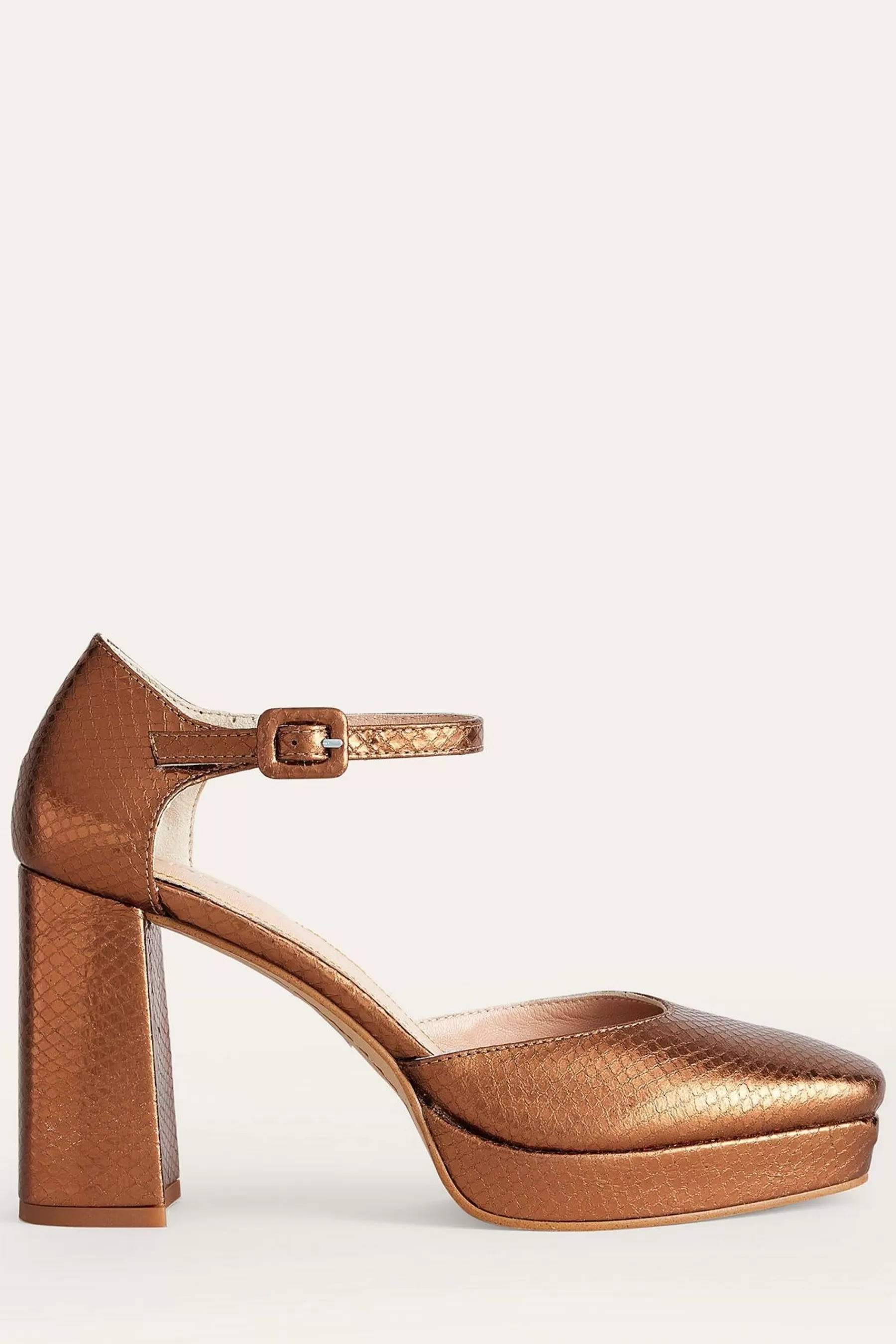 Boden Heels | Closed Toe Heeled Platforms Shoes Metalic