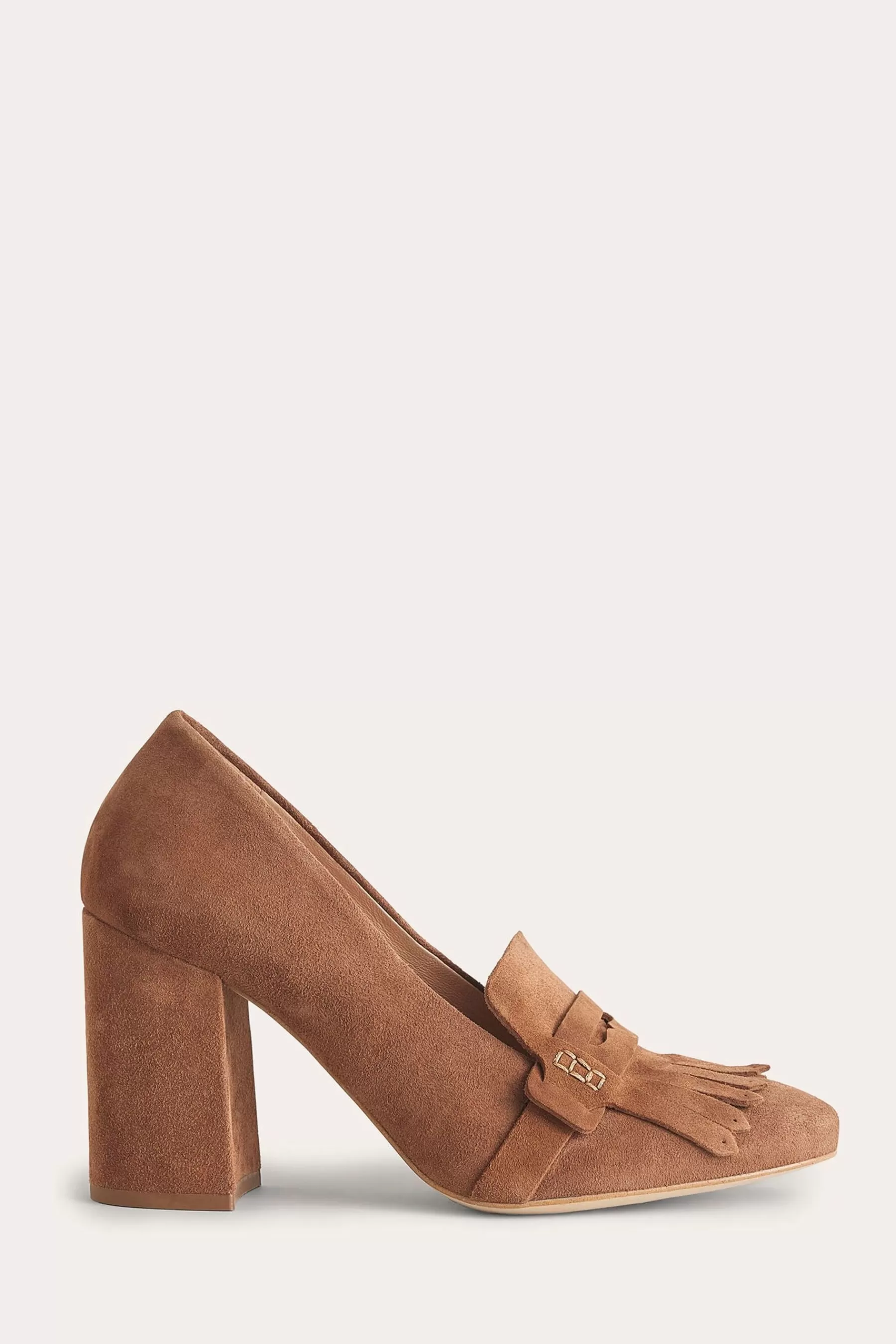 Boden Heels | Ghillie Detail Heeled Loafers Brown