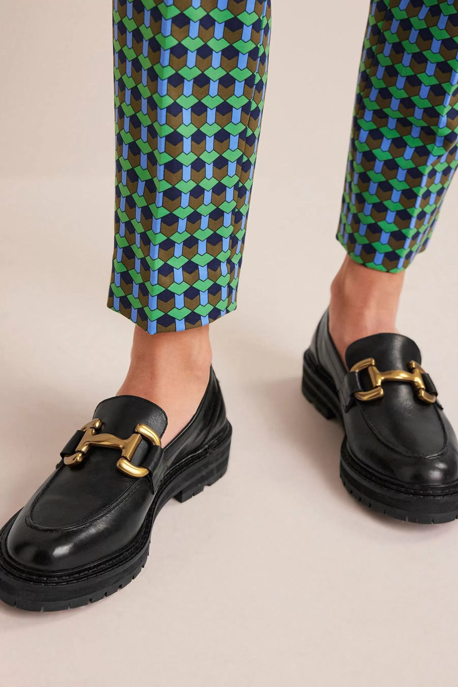 Boden Flat- Iris Snaffle Chunky Loafers Black