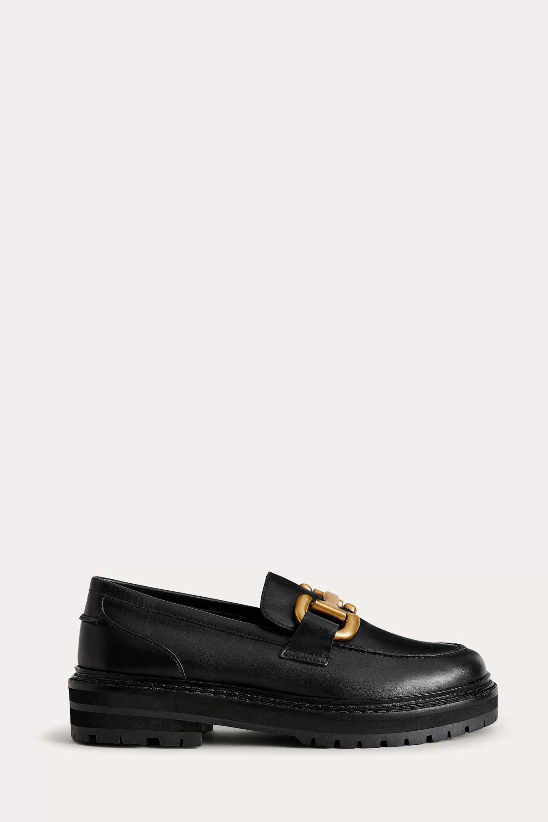 Boden Flat- Iris Snaffle Chunky Loafers Black