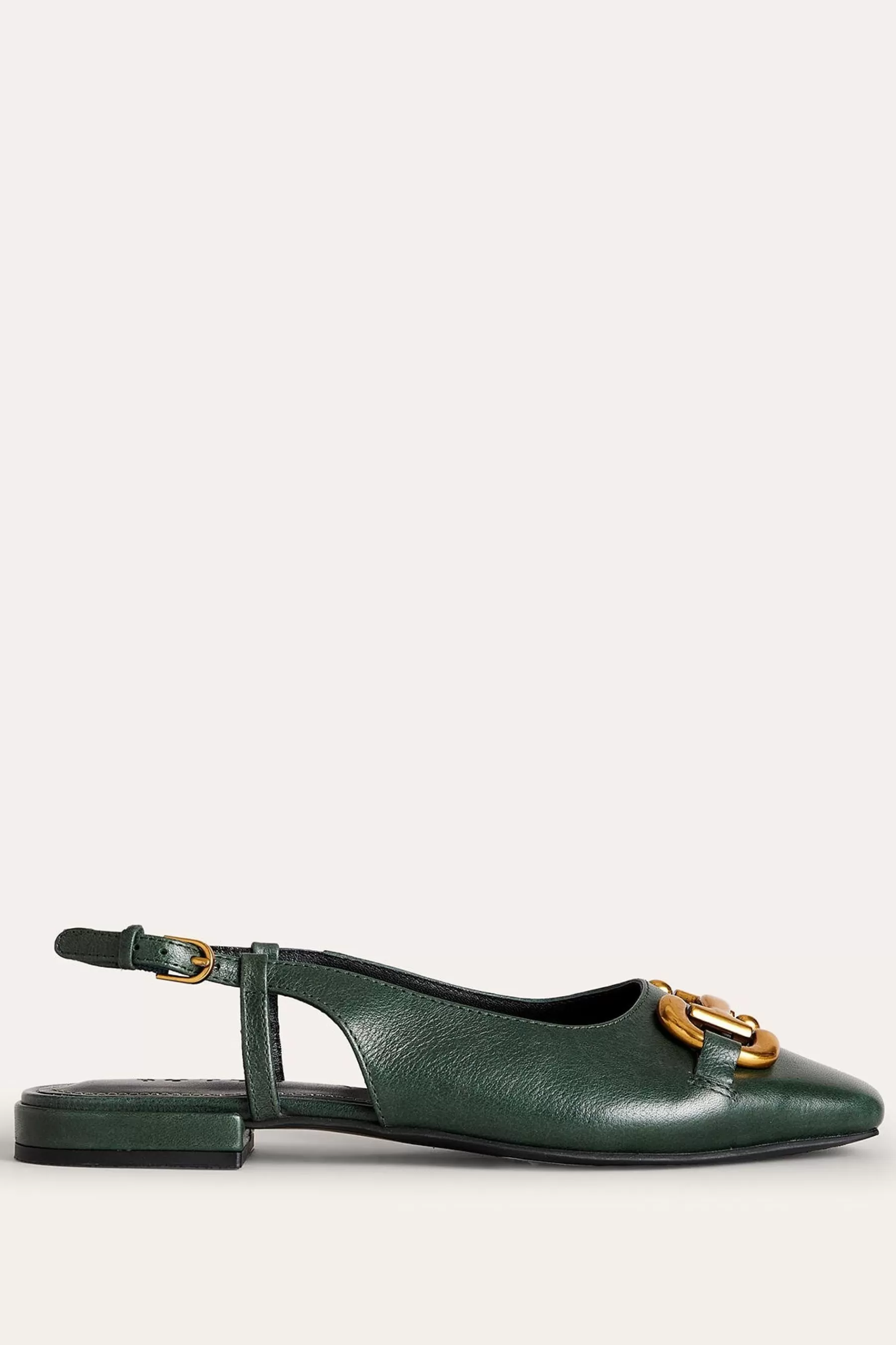 Boden Flat- Iris Snaffle Slingback Flats Green