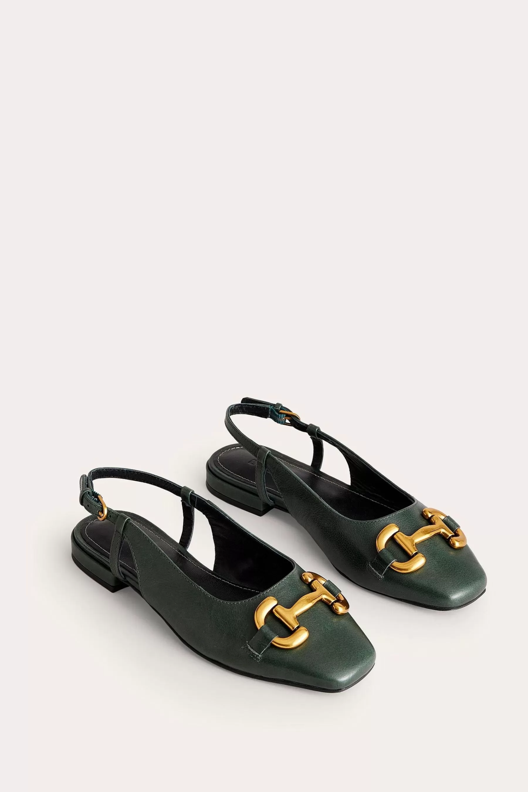 Boden Flat- Iris Snaffle Slingback Flats Green