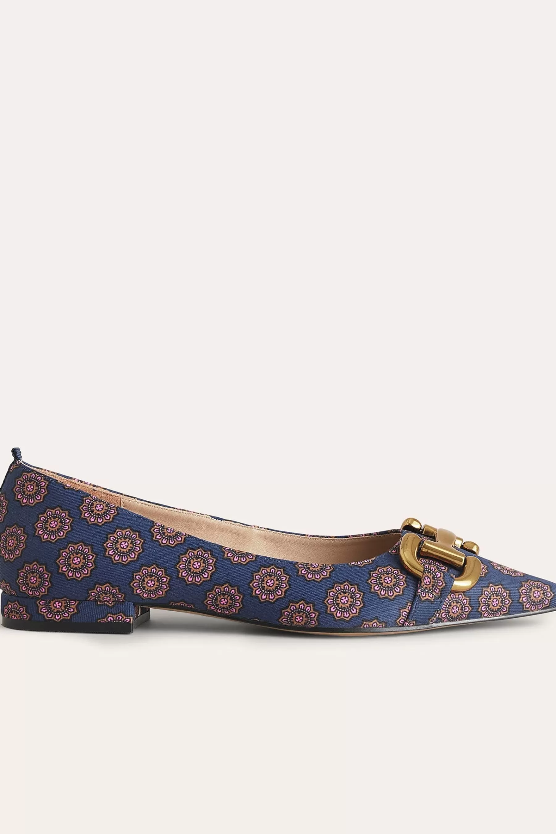 Boden Flat- Snaffle Trim Ballet Shoes Blue