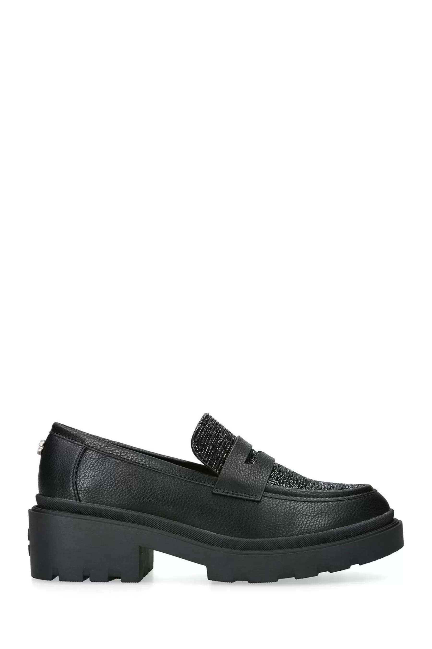 Carvela Flat- Boulder Loafer Jewel Shoes Black