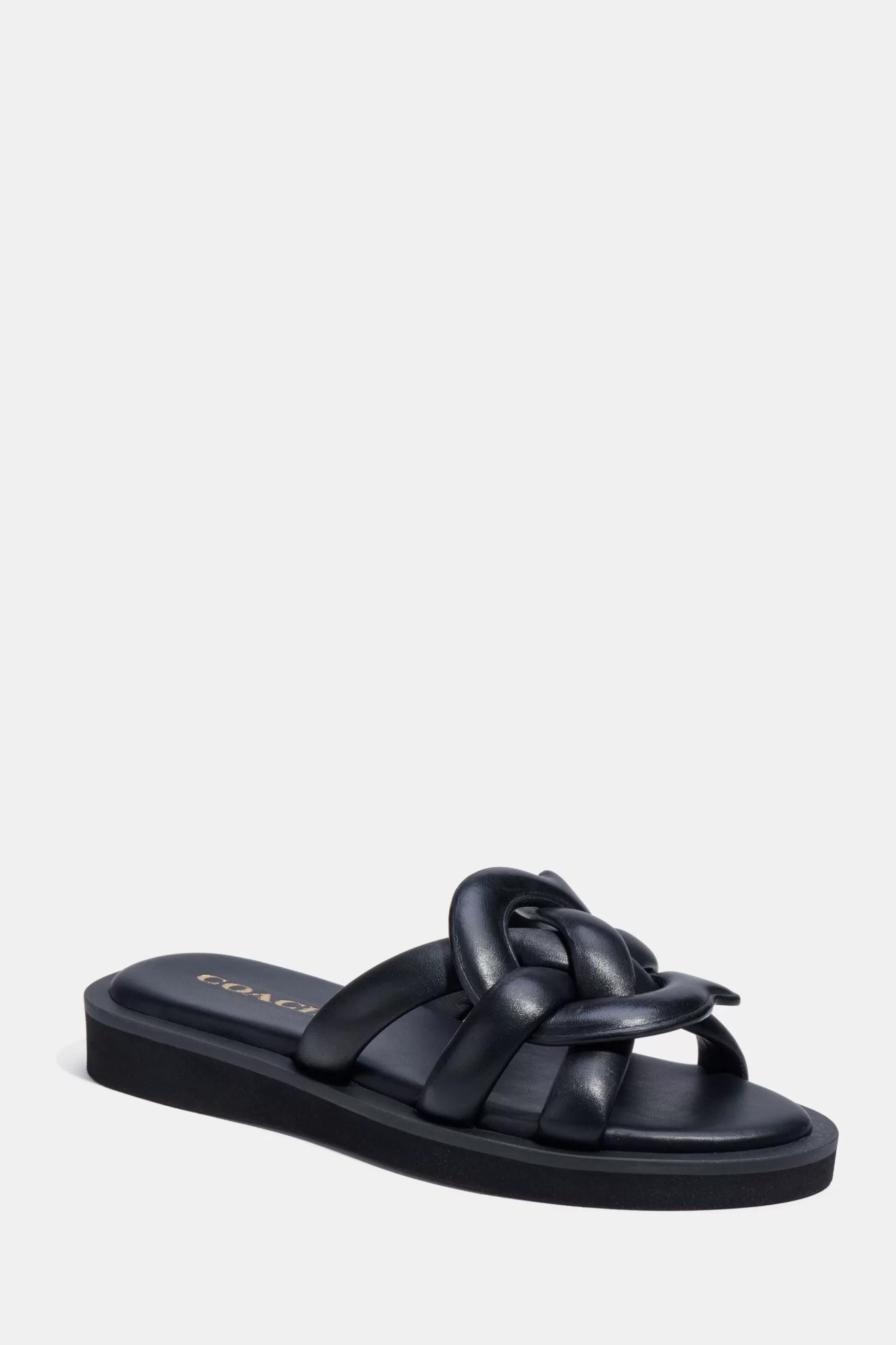 COACH Sandals- Georgie Leather Sandals Black