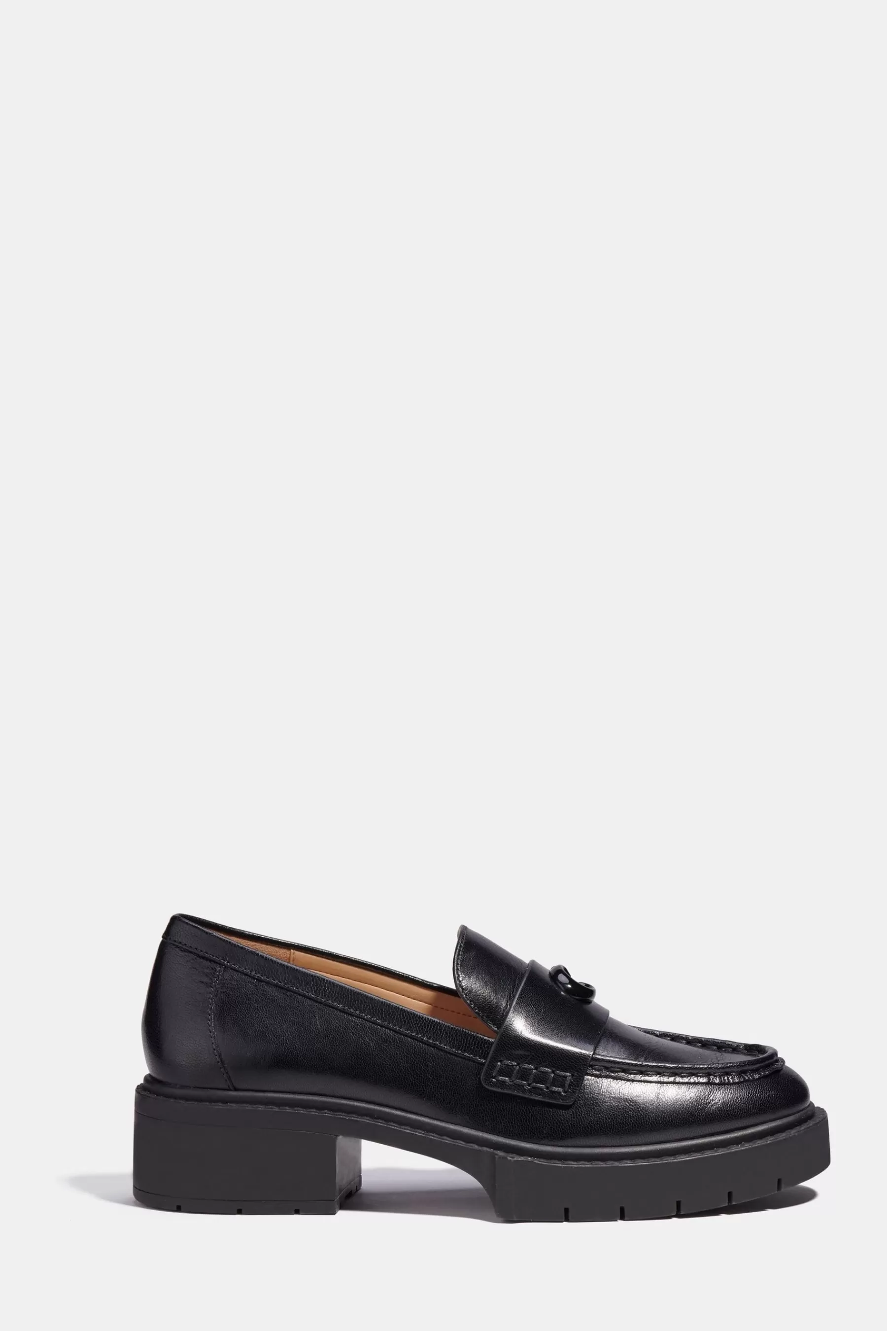 COACH Heels | Leather Chunky Loafers Black