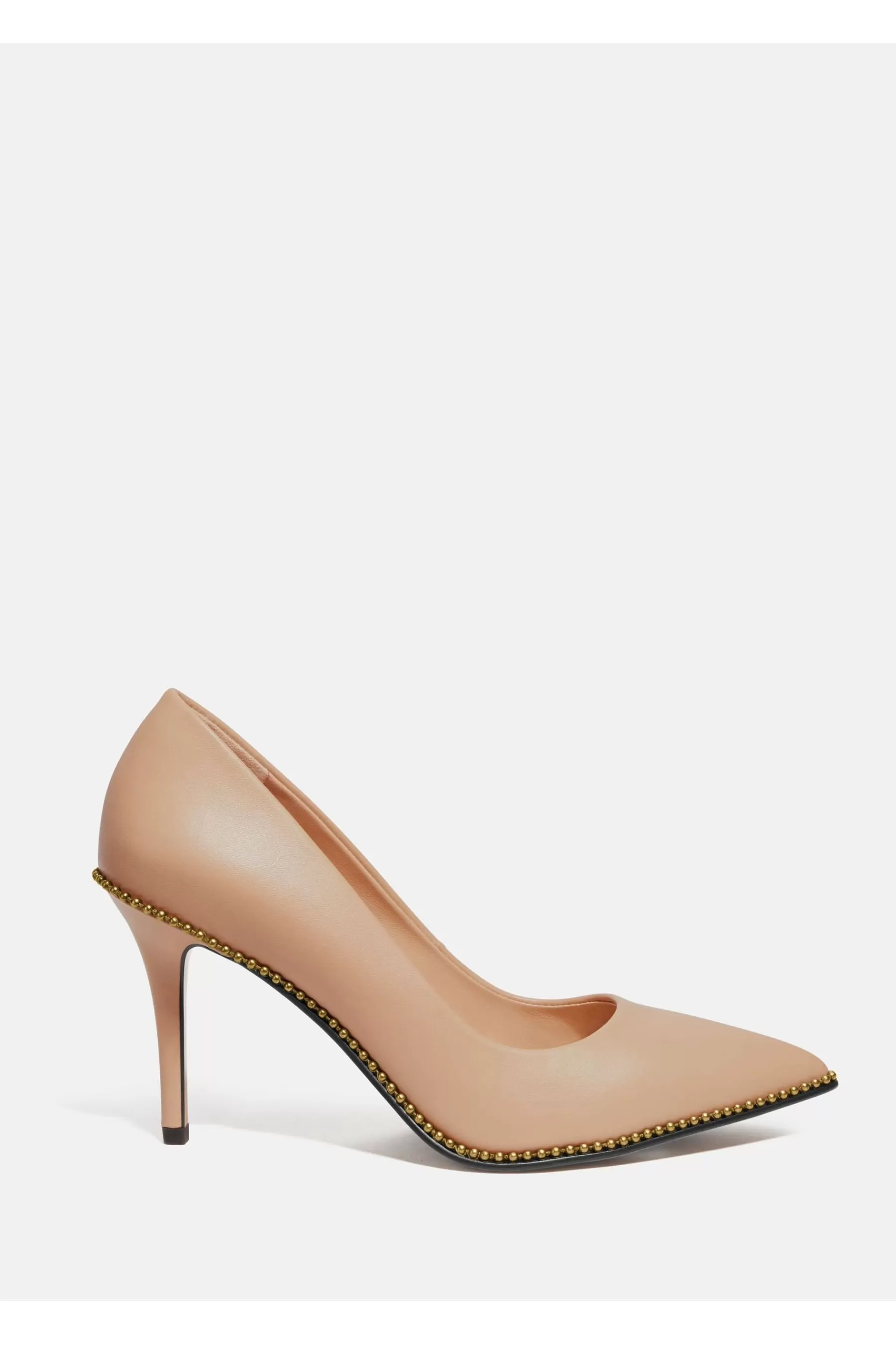 COACH Heels | Waverly Leather Pointed Court Shoes Nude