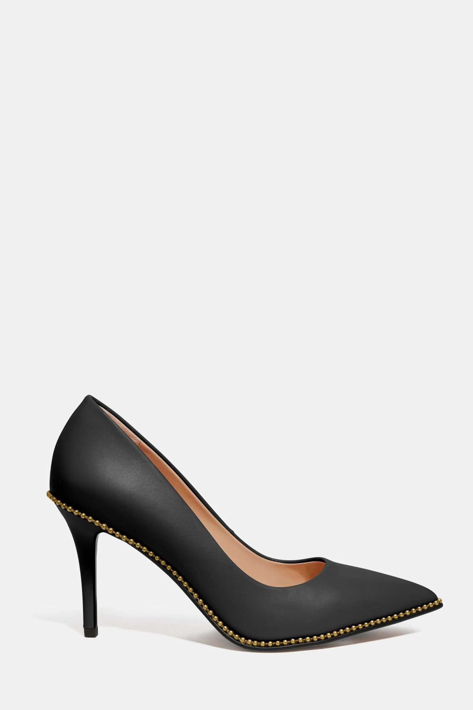 COACH Heels | Waverly Leather Pointed Court Shoes Black