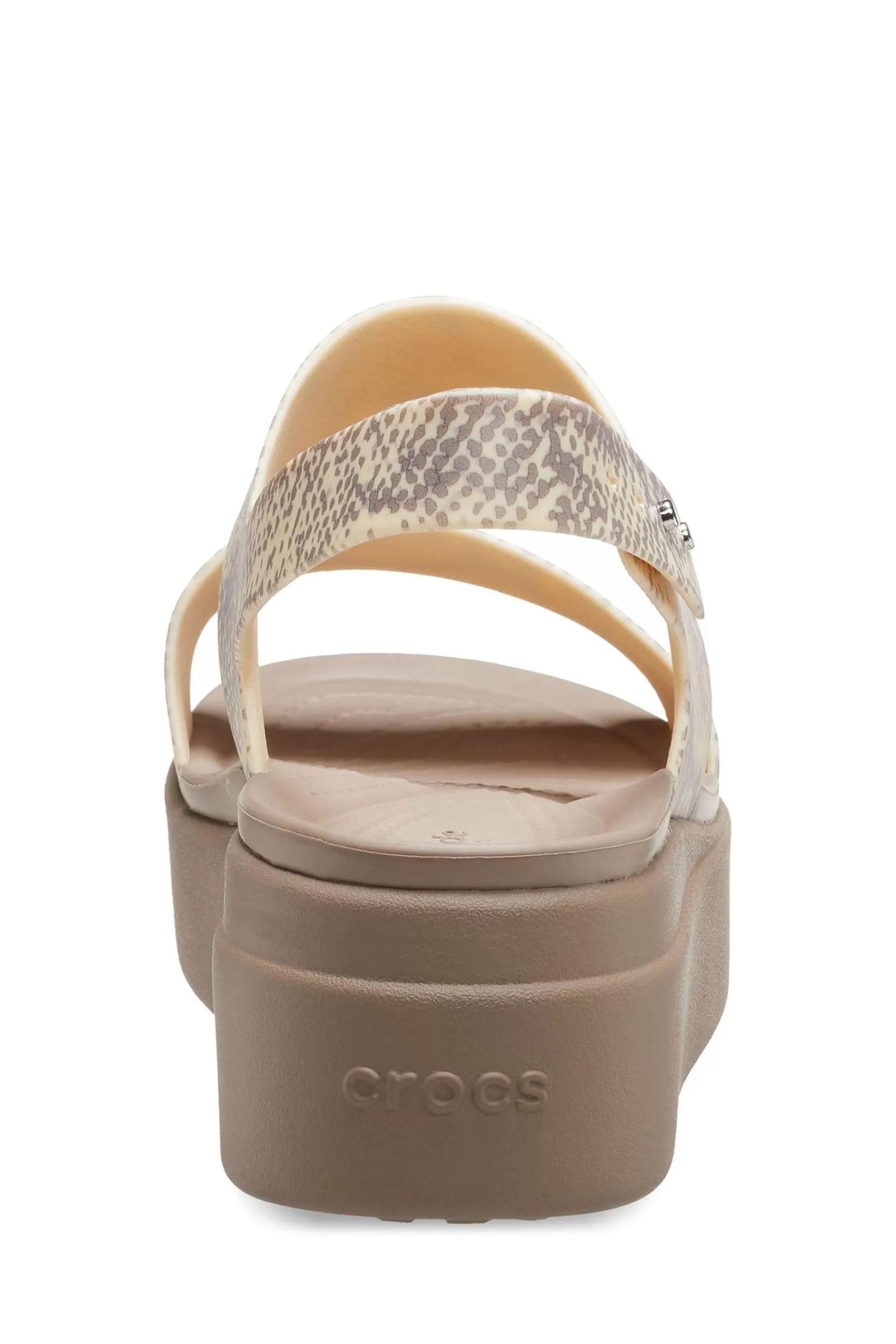 Crocs Sandals- Brooklyn Snake Low Wedges Natural