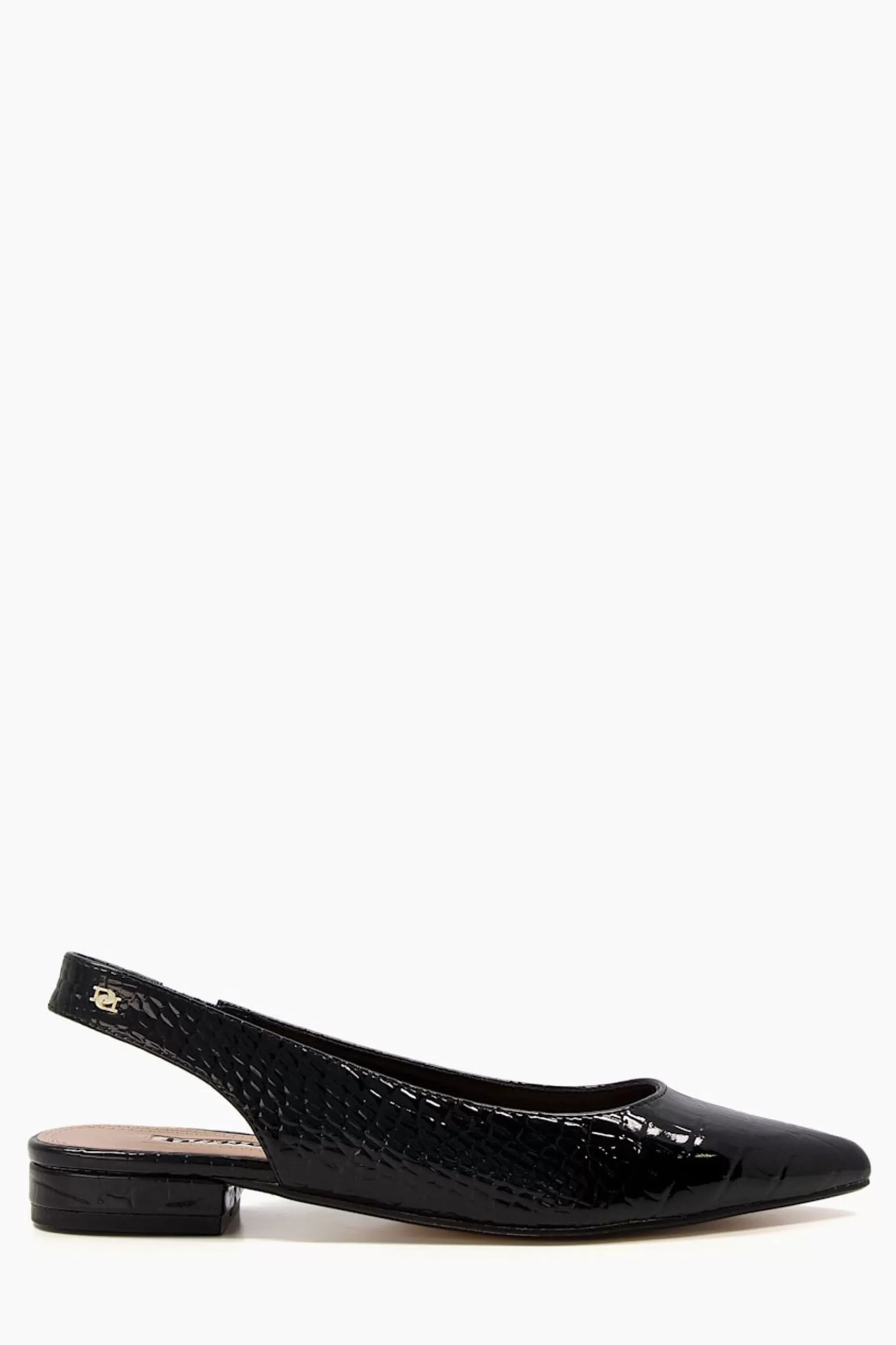 Dune London Flat- Caramello Flat Point Quilt Heels Black