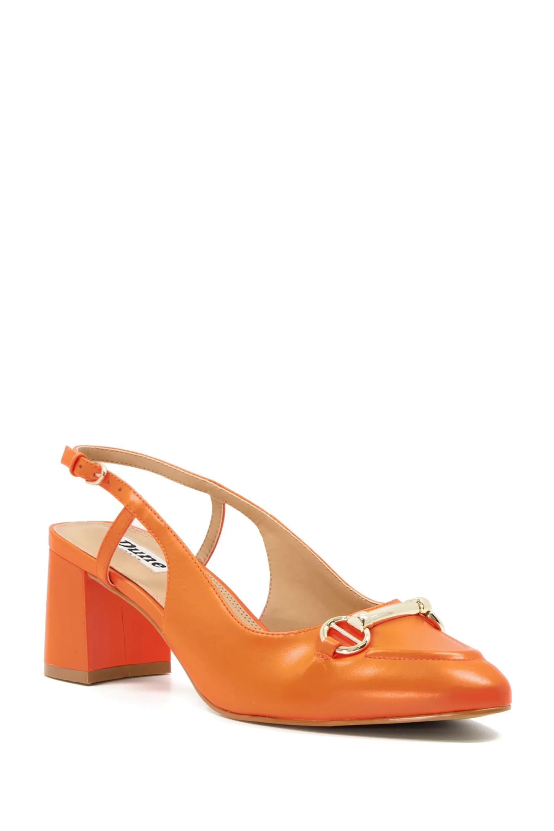 Dune London Heels | Cassie Snaffle Trim Sling Backs Sandals Orange