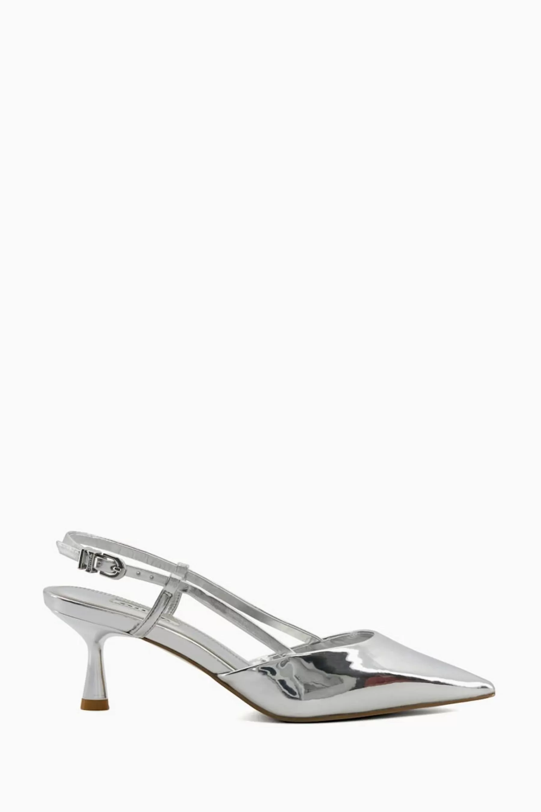 Dune London Heels | Classify Clean Slingback Court Shoes Silver