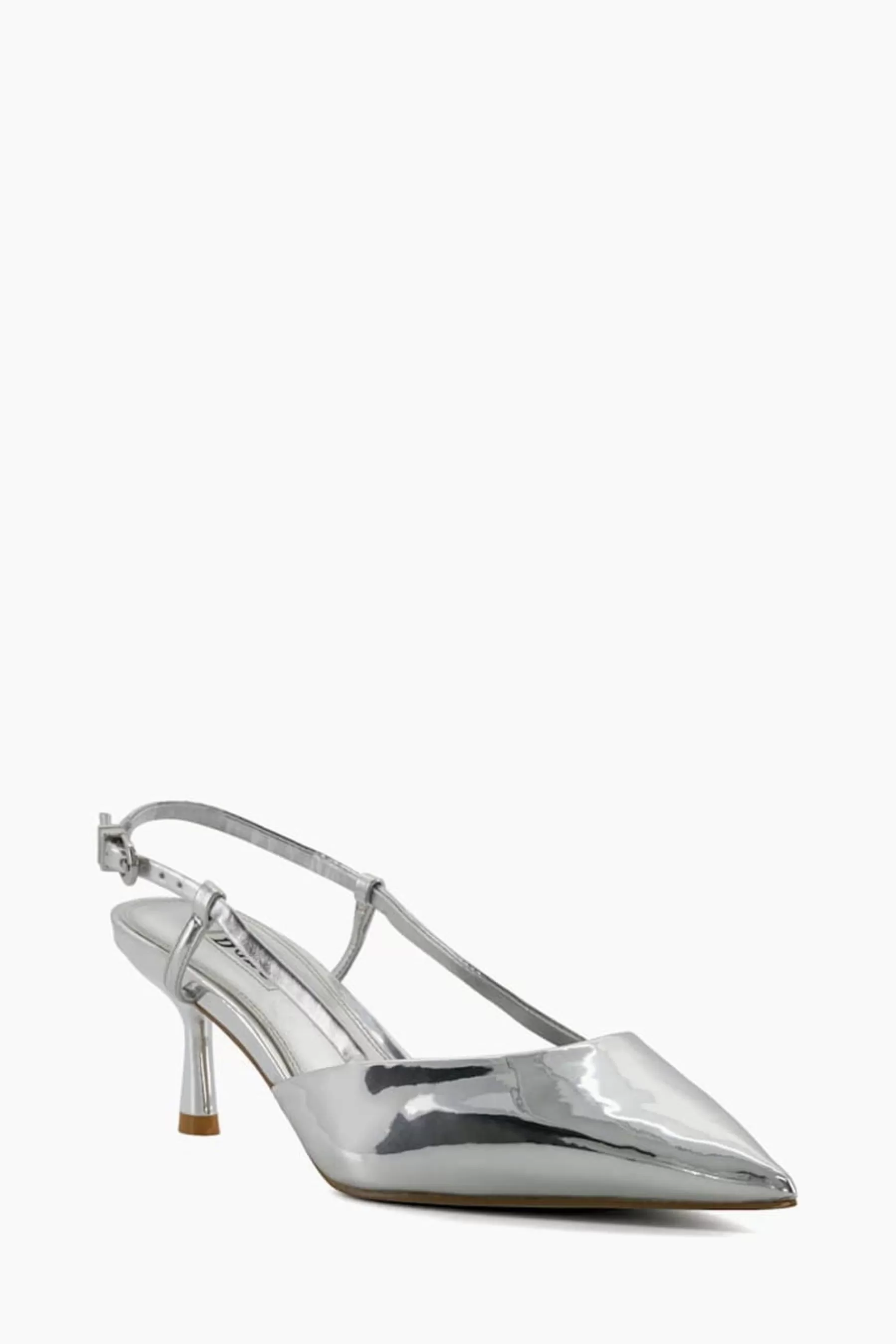 Dune London Heels | Classify Clean Slingback Court Shoes Silver