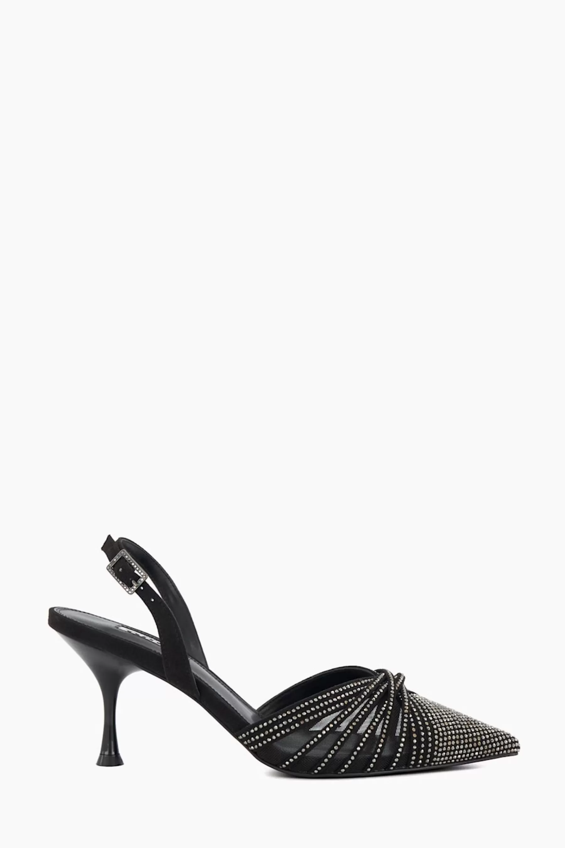 Dune London Sandals- Cloudia Crystal Strap Slingback Sandals Black