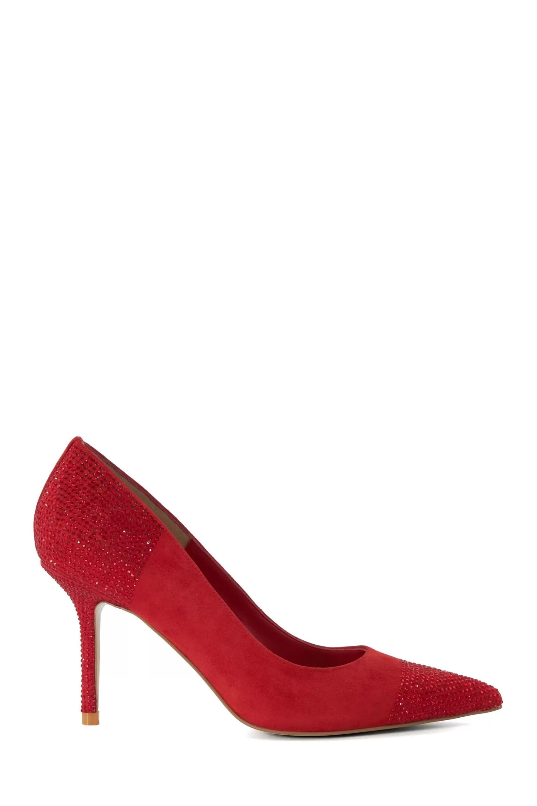 Dune London Heels | Cream Agency Heatseal Capped Cream Courts Red