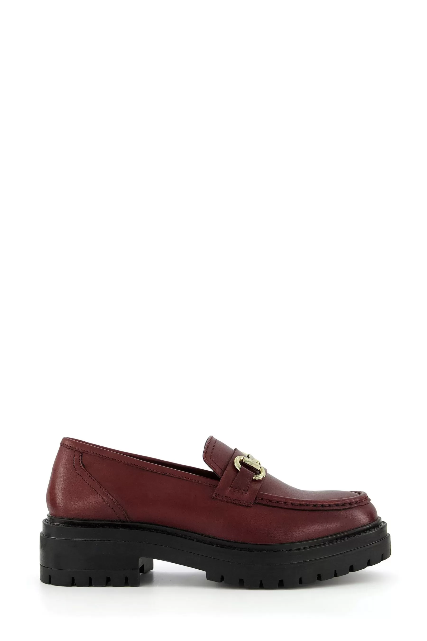 Dune London Flat- Gallagher Chunky Snaffle Trim Loafers Red