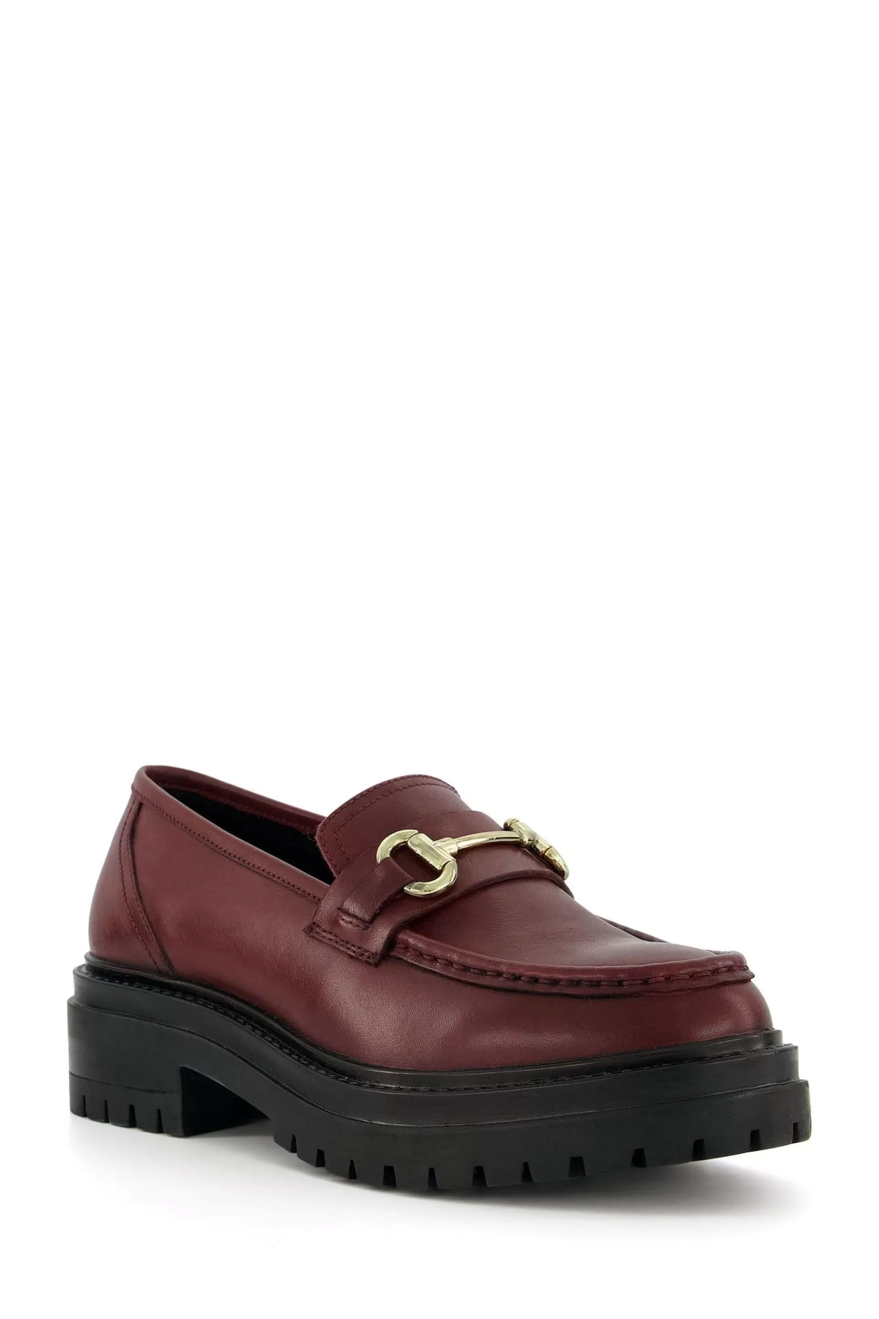 Dune London Flat- Gallagher Chunky Snaffle Trim Loafers Red