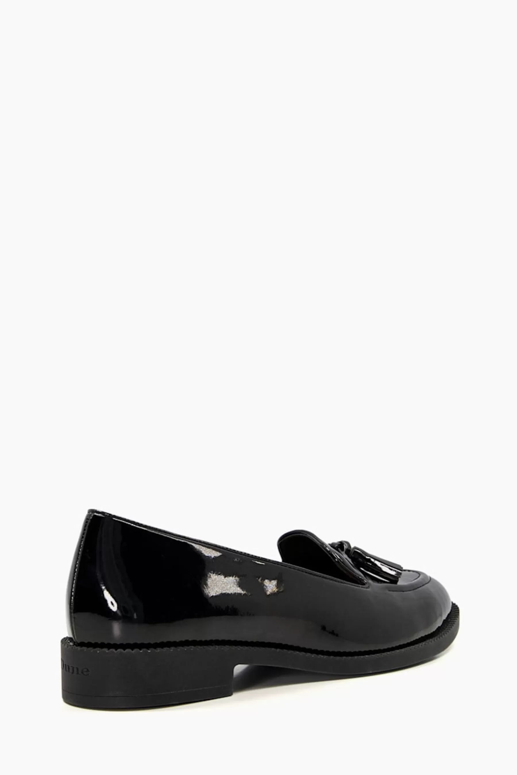 Dune London Flat | Global Almond Tassel Loafers Black