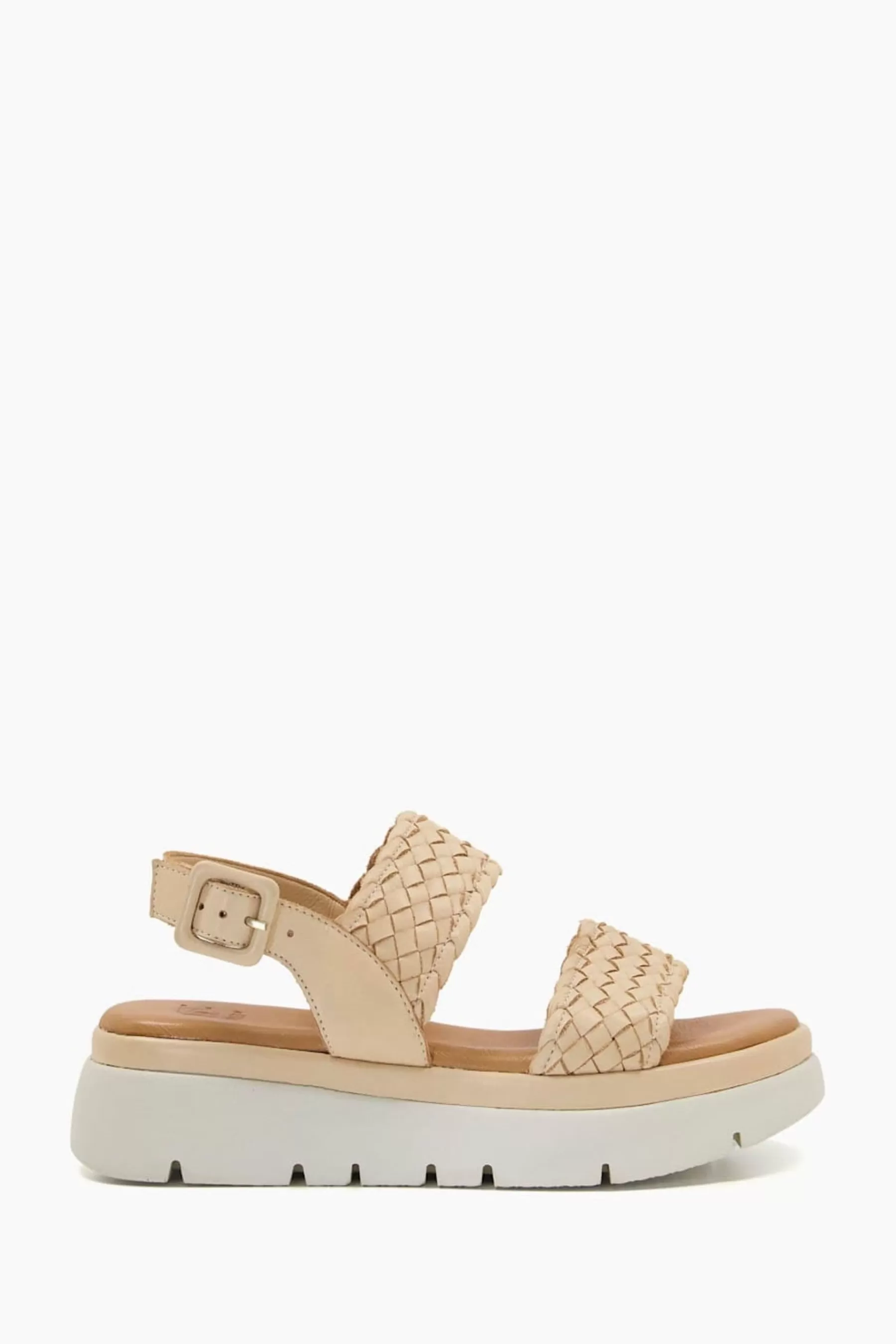 Dune London Sandals- Lorris Woven Strap Soft Volu Sandals Brown