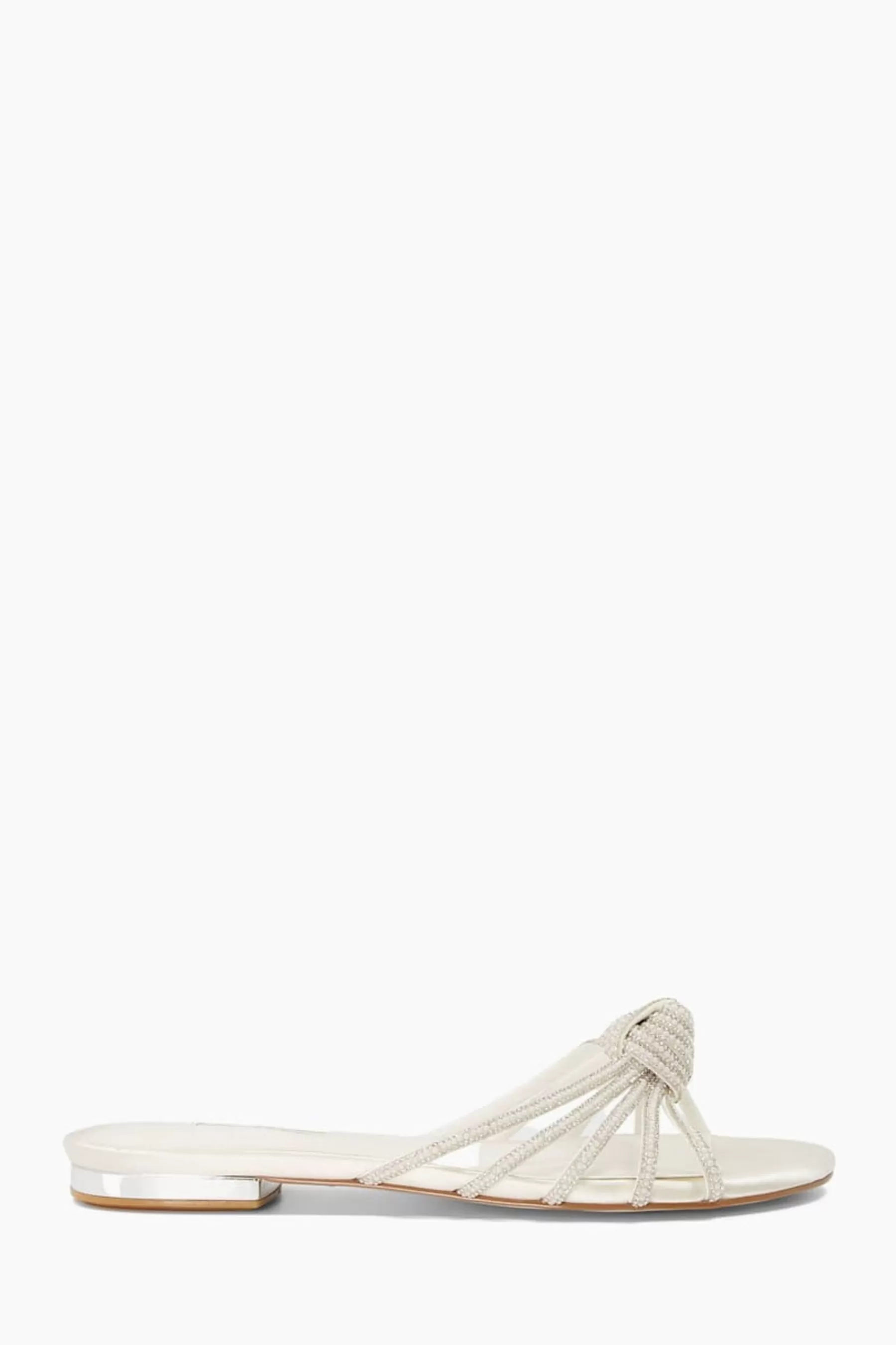 Dune London Flat- Newlie Crystal Knot Flat Sandals Cream