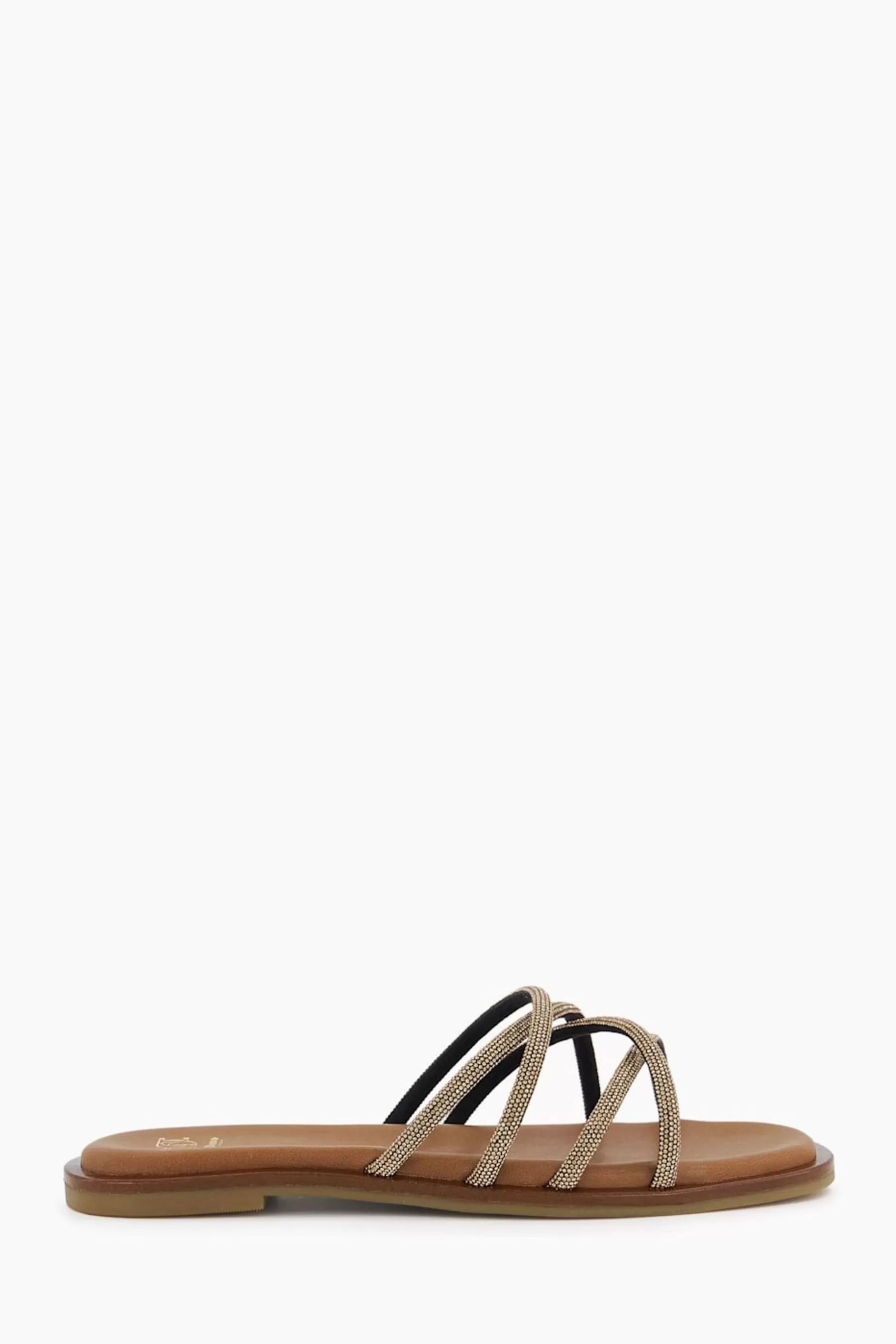 Dune London Sandals- Pink Lilybet Strappy Embellished Sandals Natural