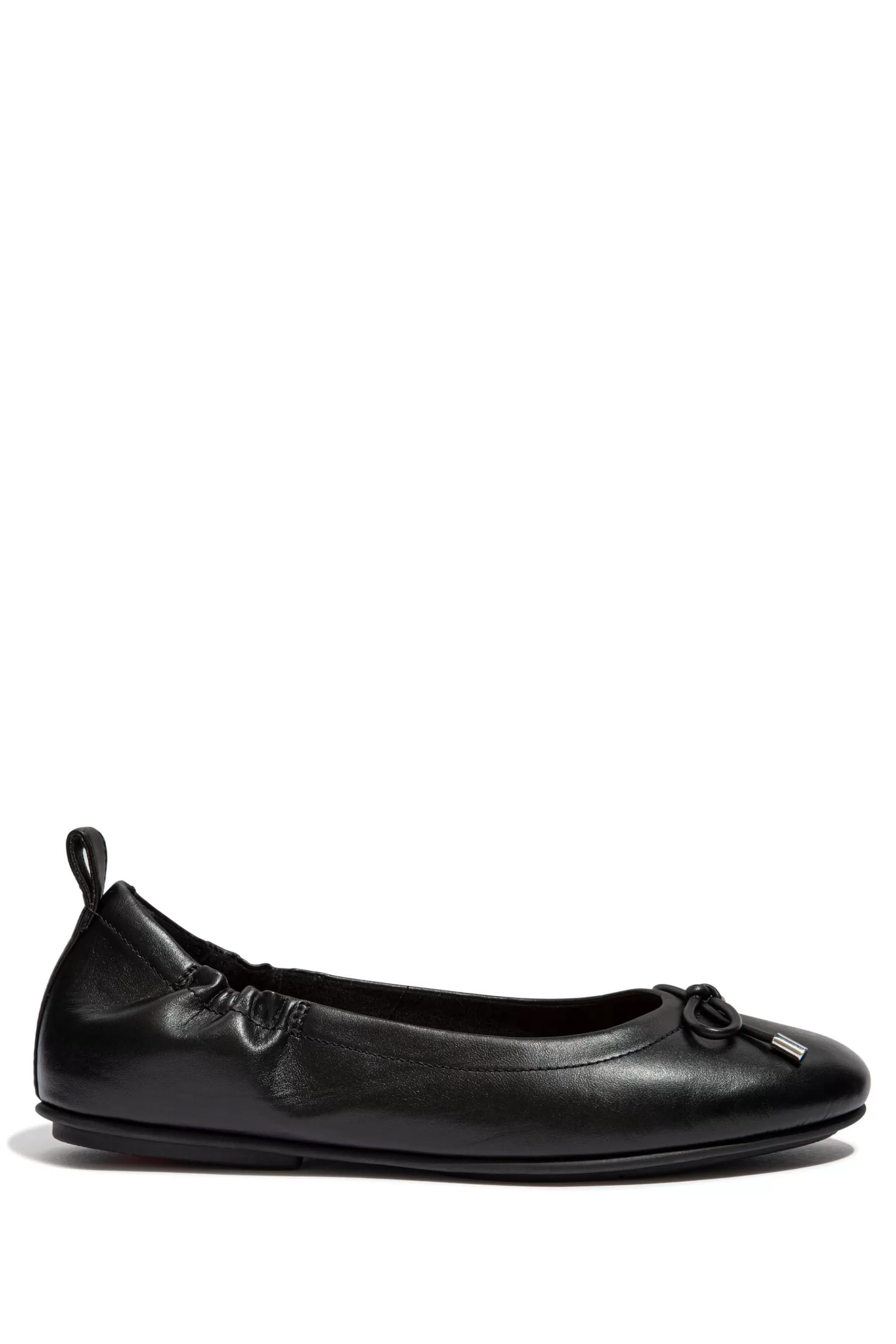 FitFlop Flat- Allegro Bow Leather Ballet Pumps Black