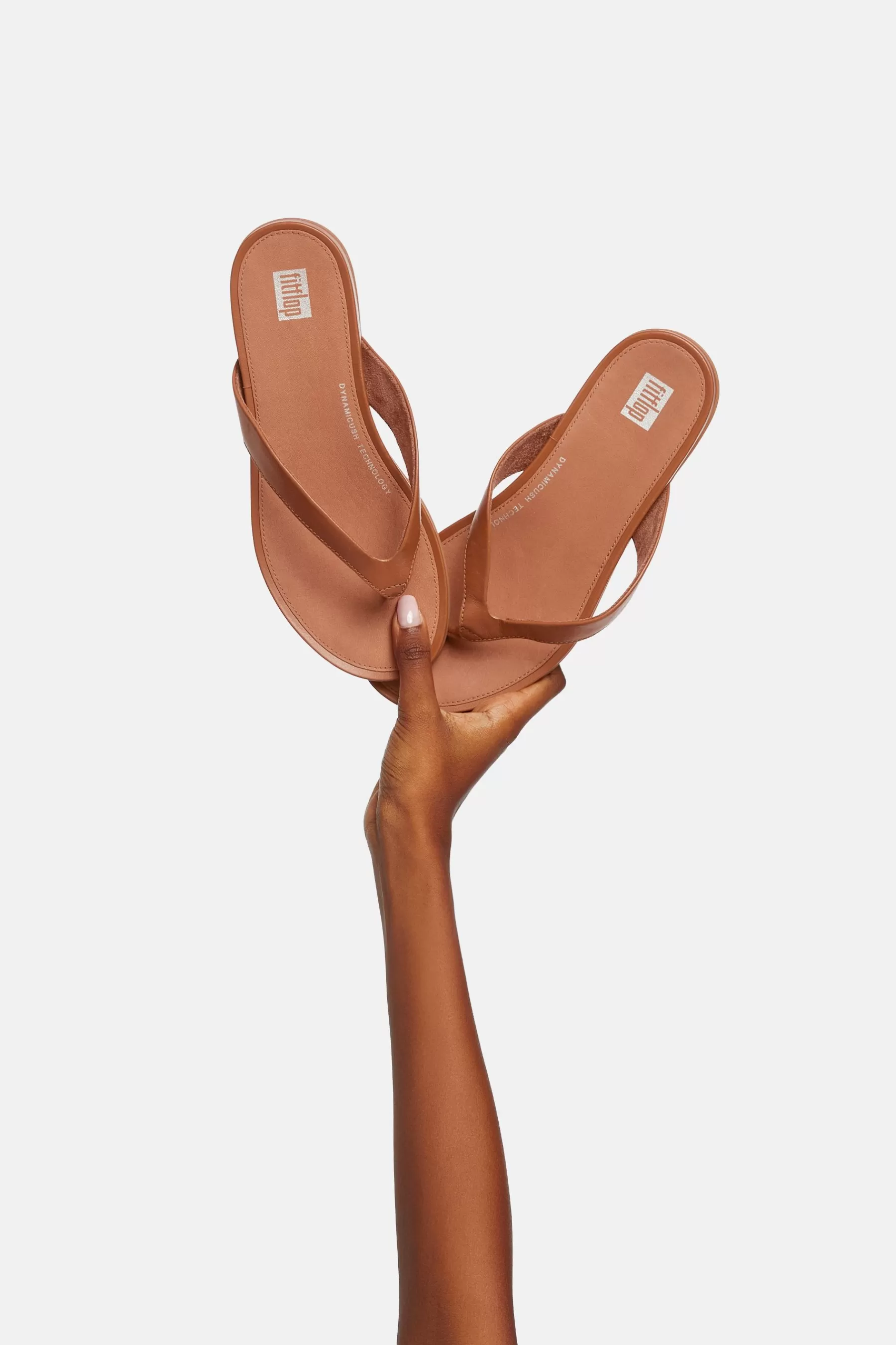 FitFlop Sandals- Gracie Leather Flip-Flops Brown