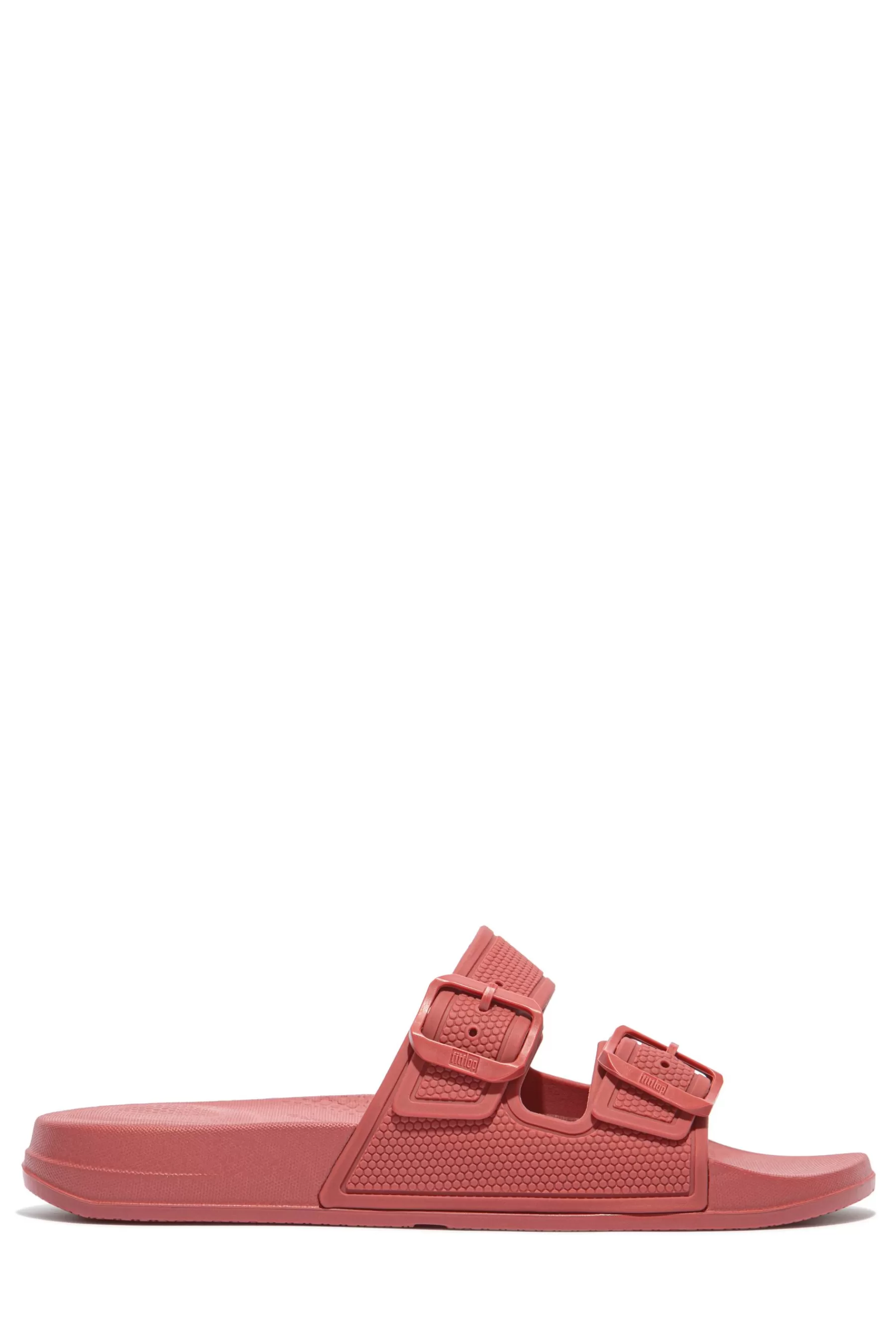 FitFlop Sandals- Iqushion Two-Bar Buckle Slides Red