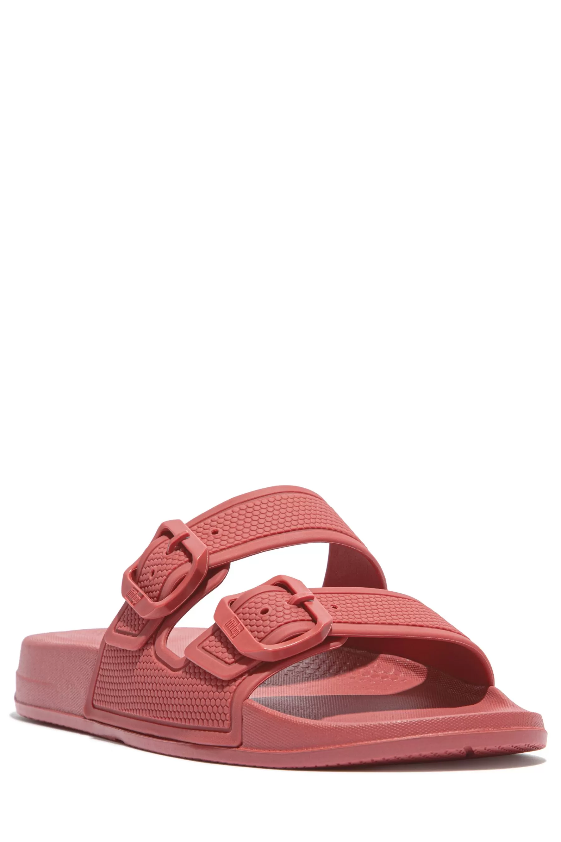 FitFlop Sandals- Iqushion Two-Bar Buckle Slides Red