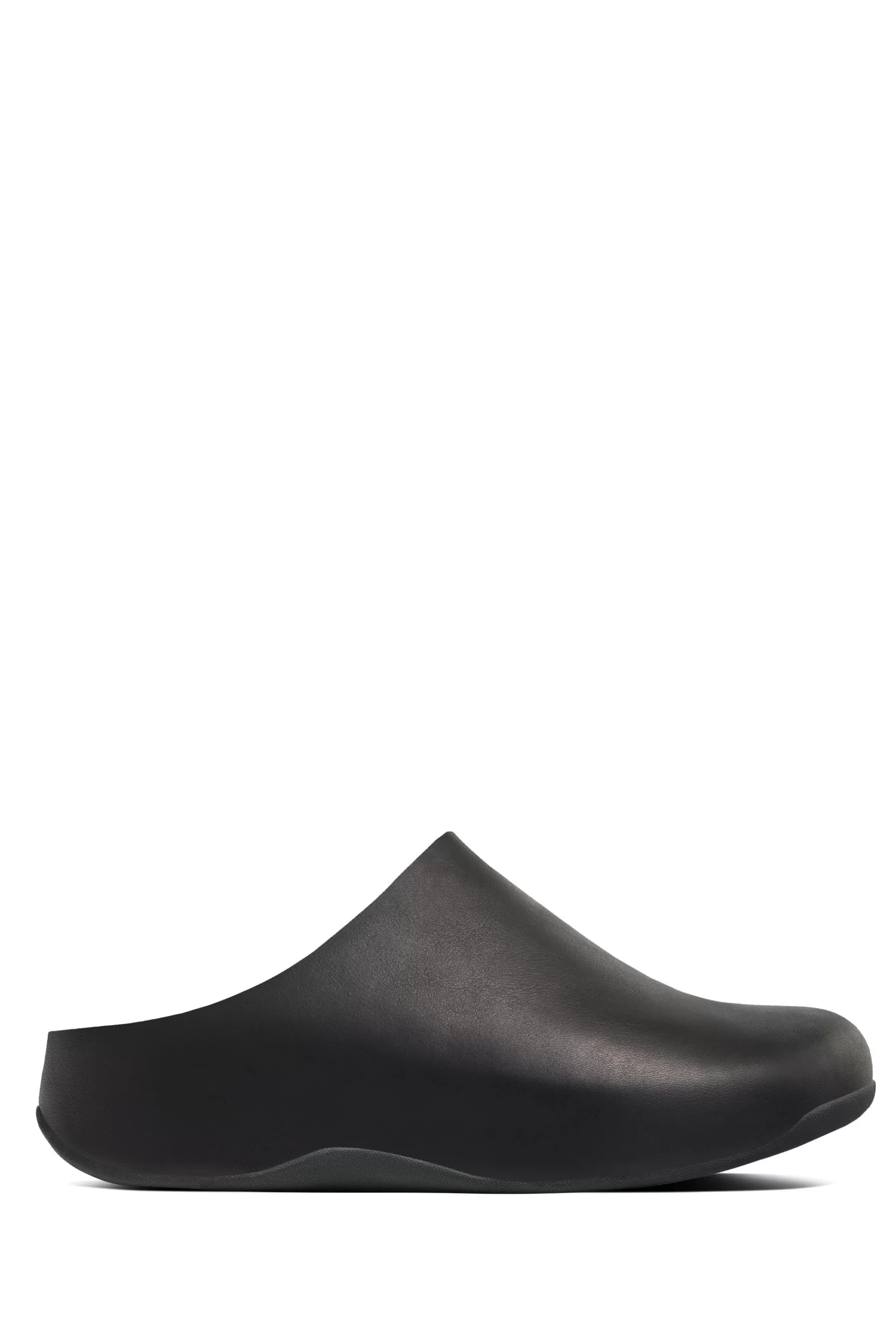 FitFlop Flat- Shuv Leather Clogs Black