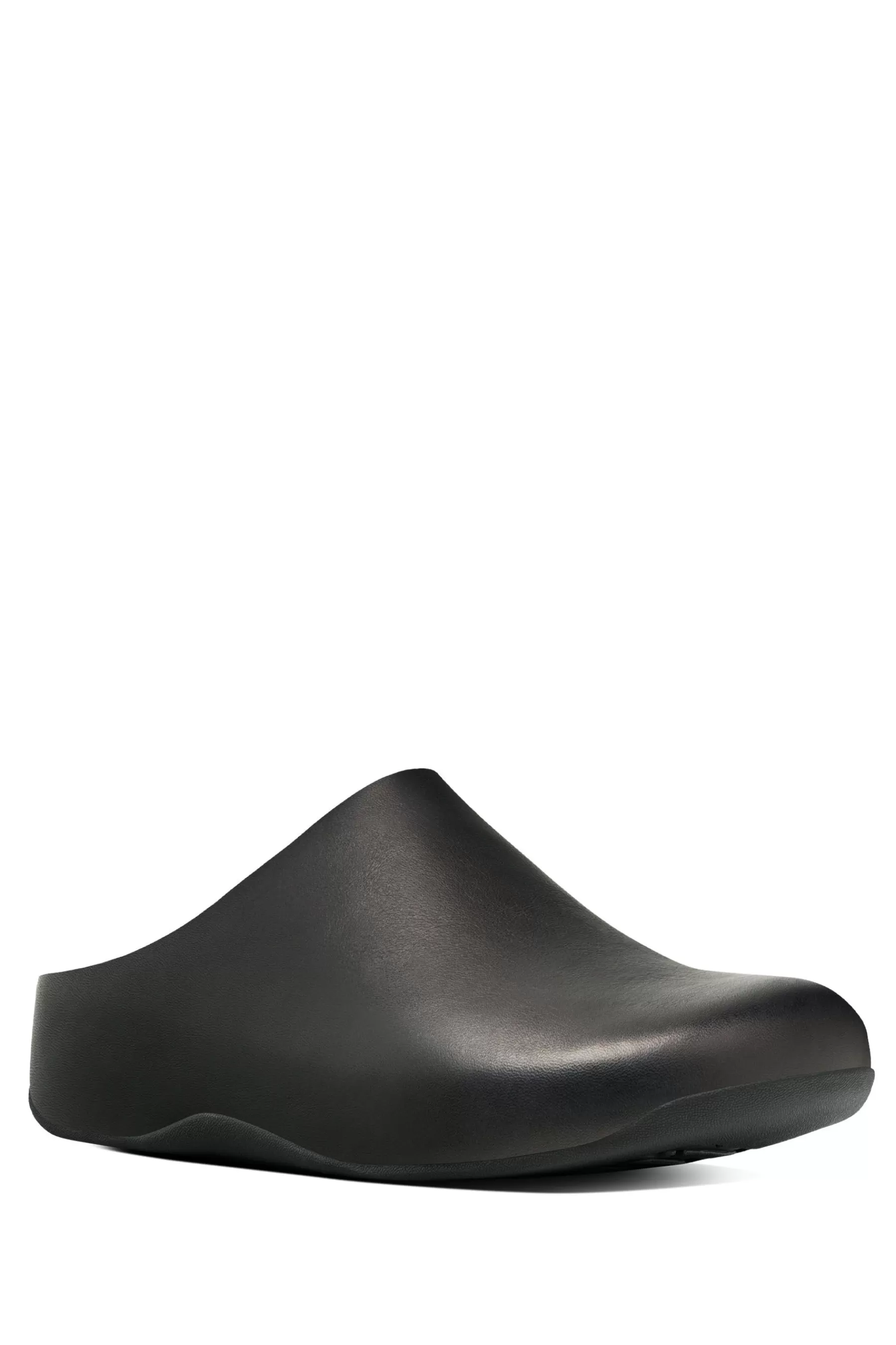 FitFlop Flat- Shuv Leather Clogs Black