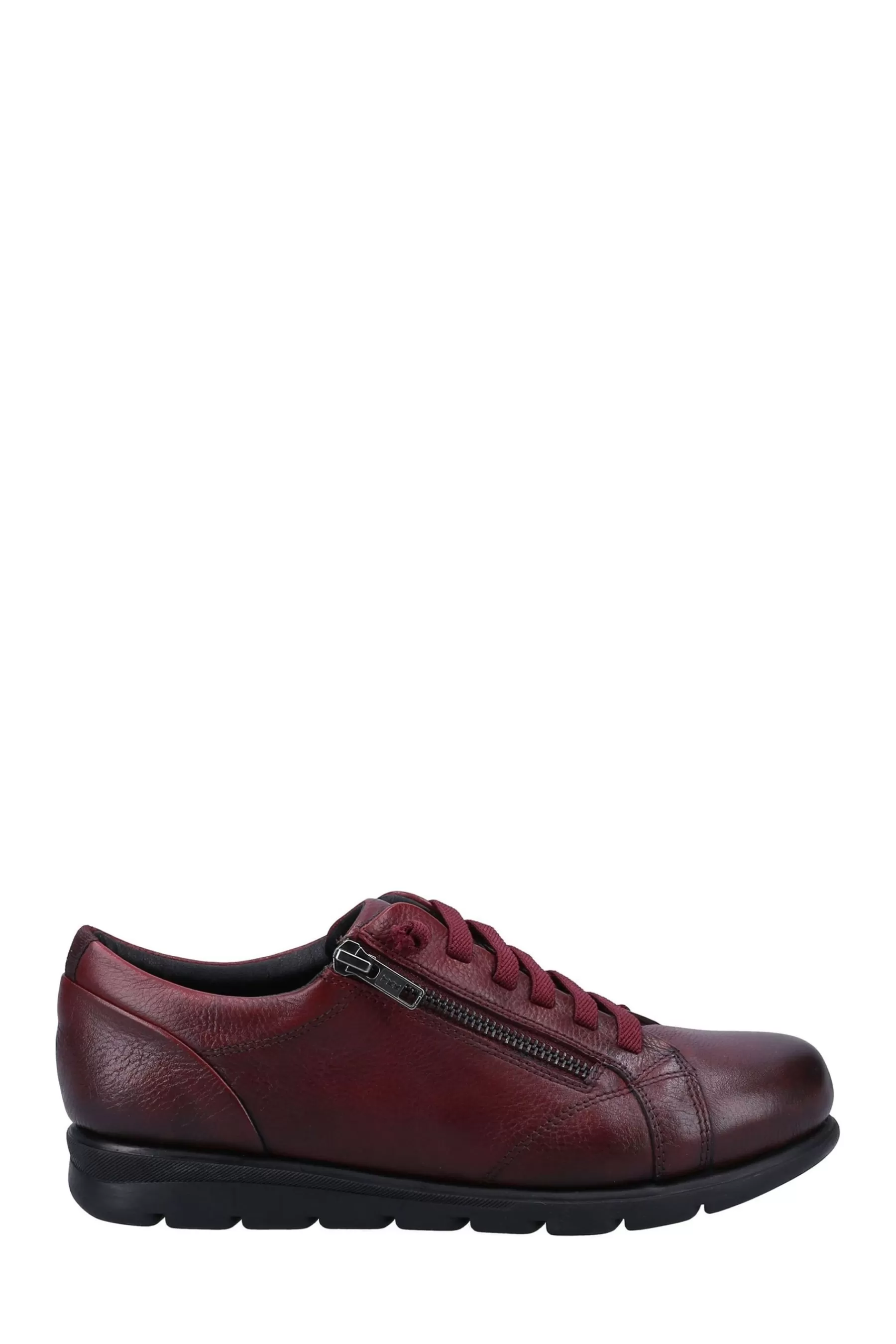 Fleet & Foster Flat- Polperro Slip On Shoes Red