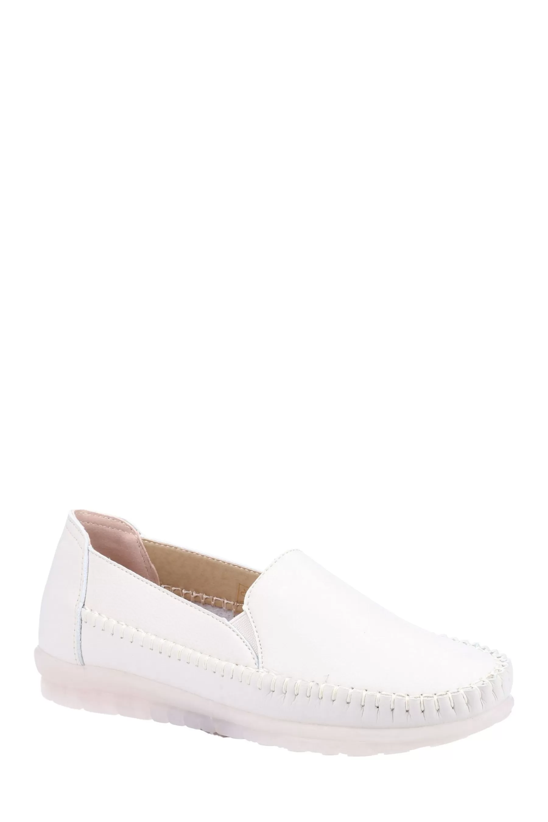 Fleet & Foster Flat- Shirley Slip-On Shoes White