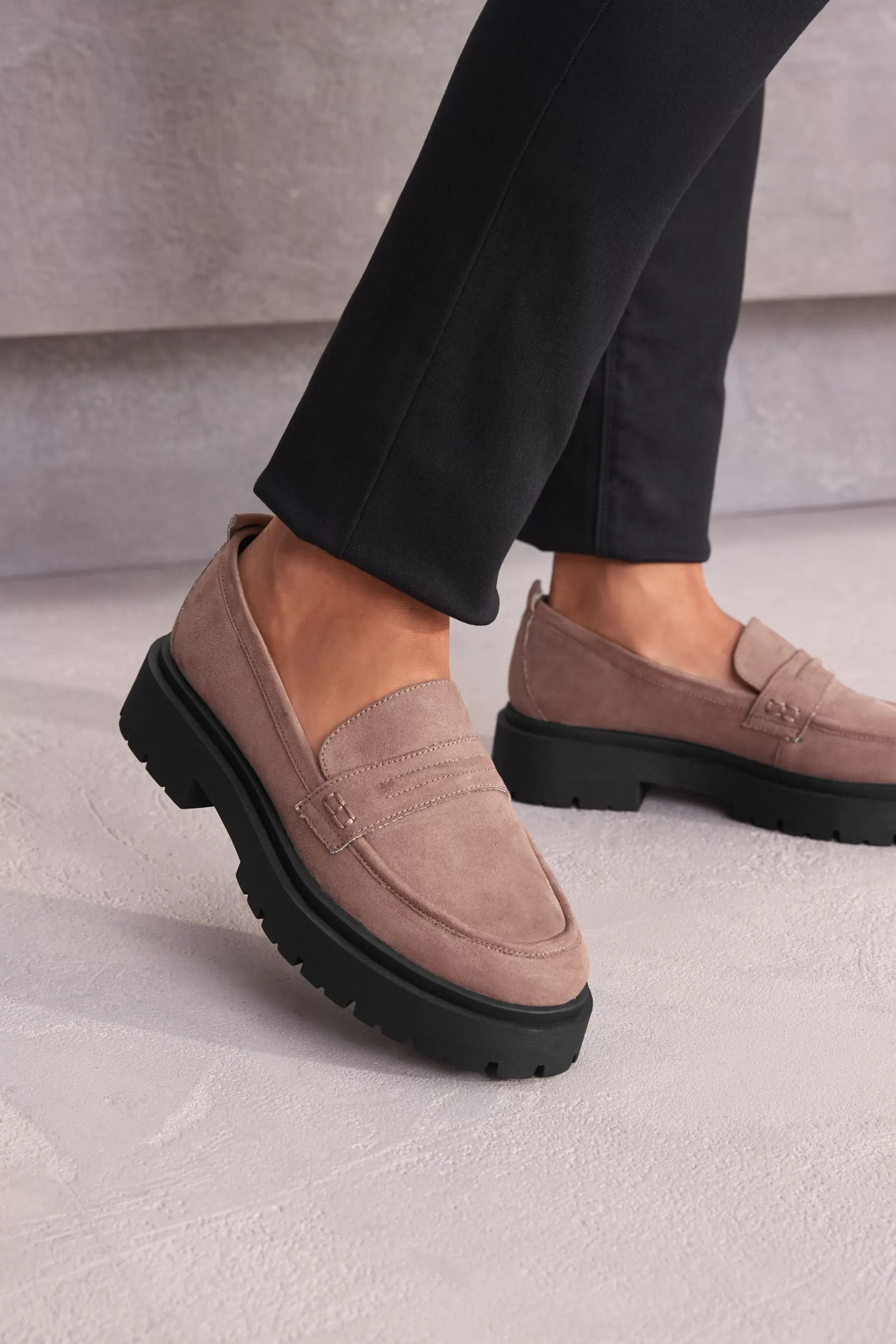 Next Flat-Forever Comfort® Chunky Loafers Mink Brown