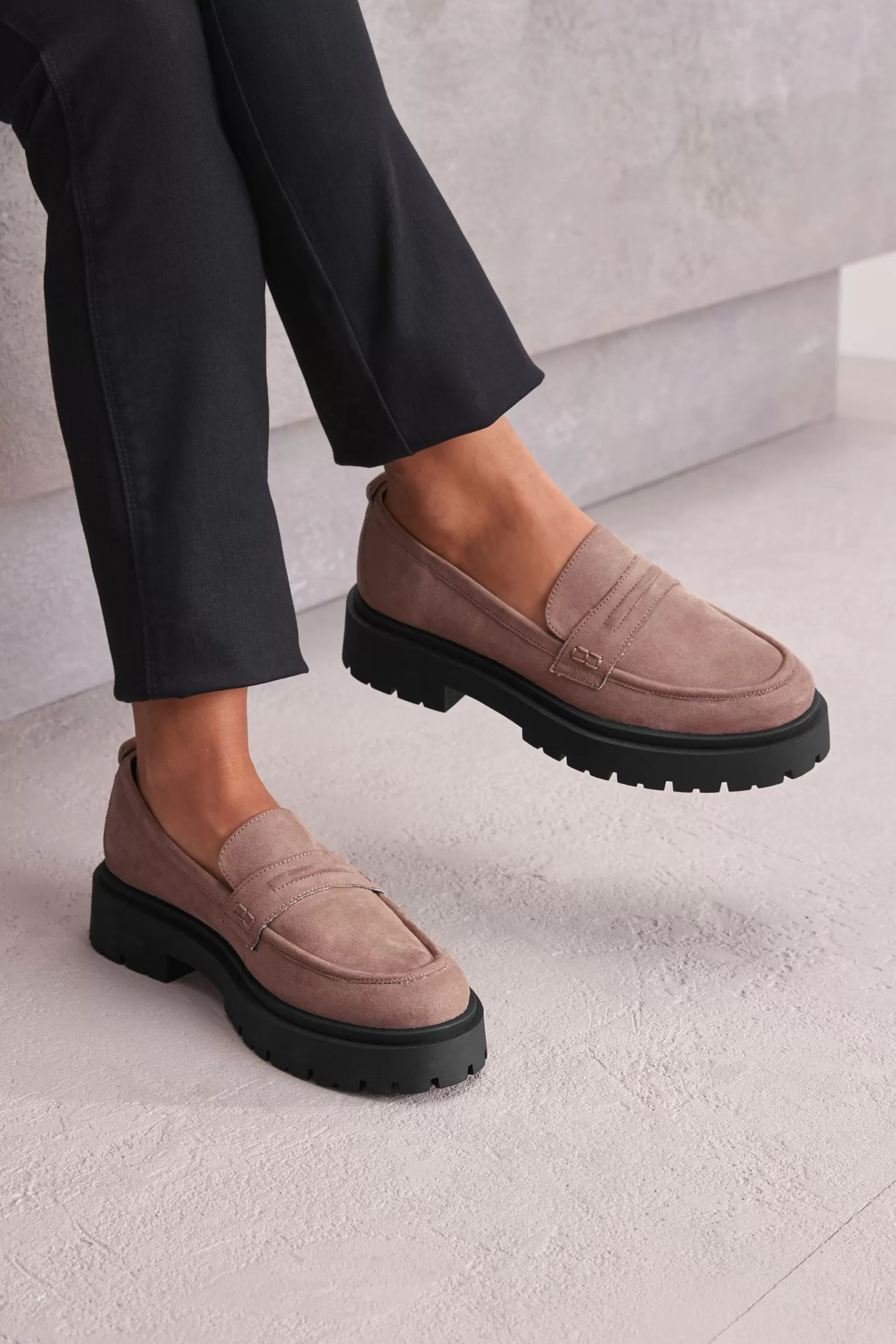 Next Flat-Forever Comfort® Chunky Loafers Mink Brown