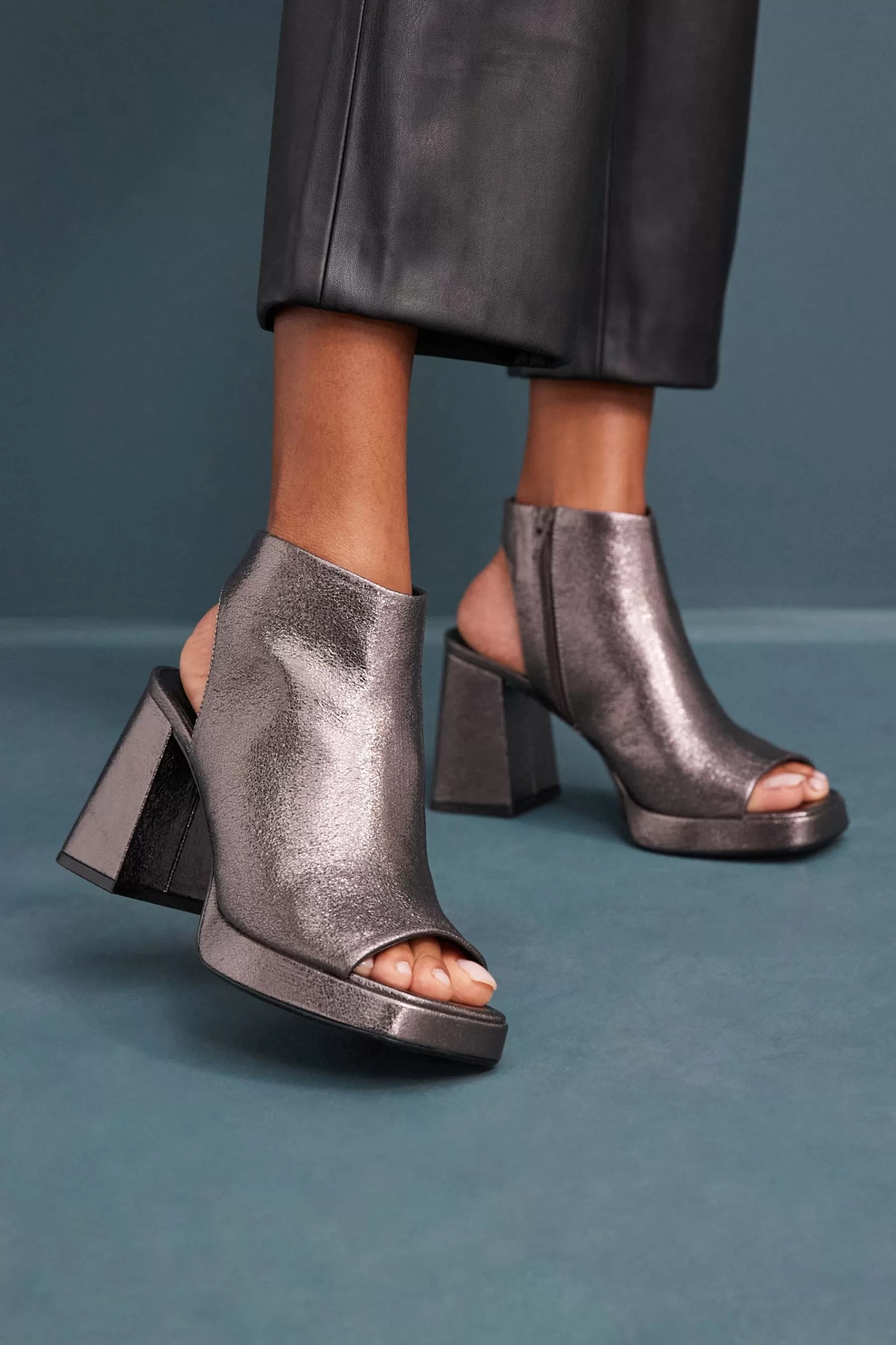 Next Heels | Forever Comfort® Flare Platform Shoe Boots Metallic