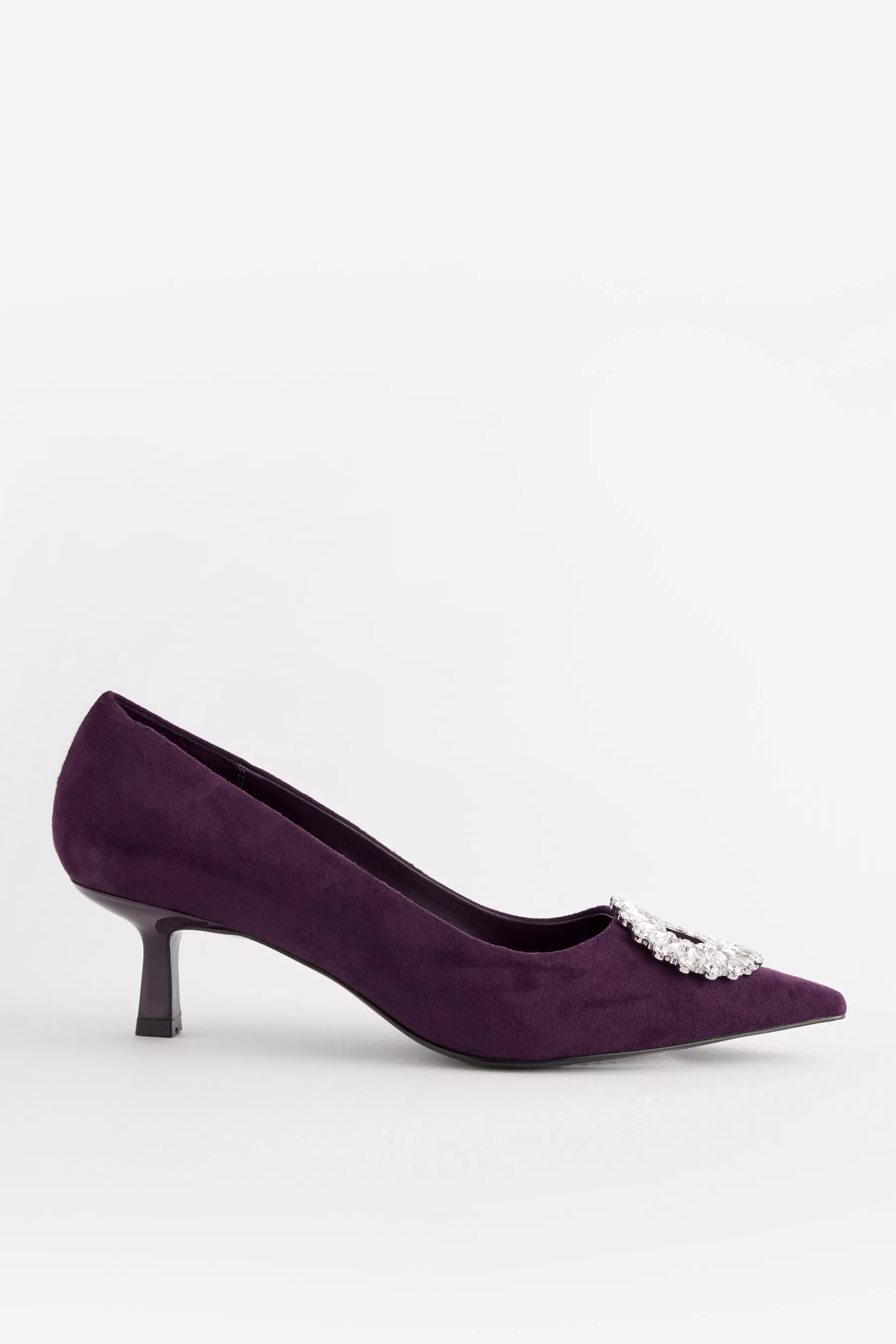 Next Heels | Forever Comfort® Jewel Trim Kitten Heels Purple