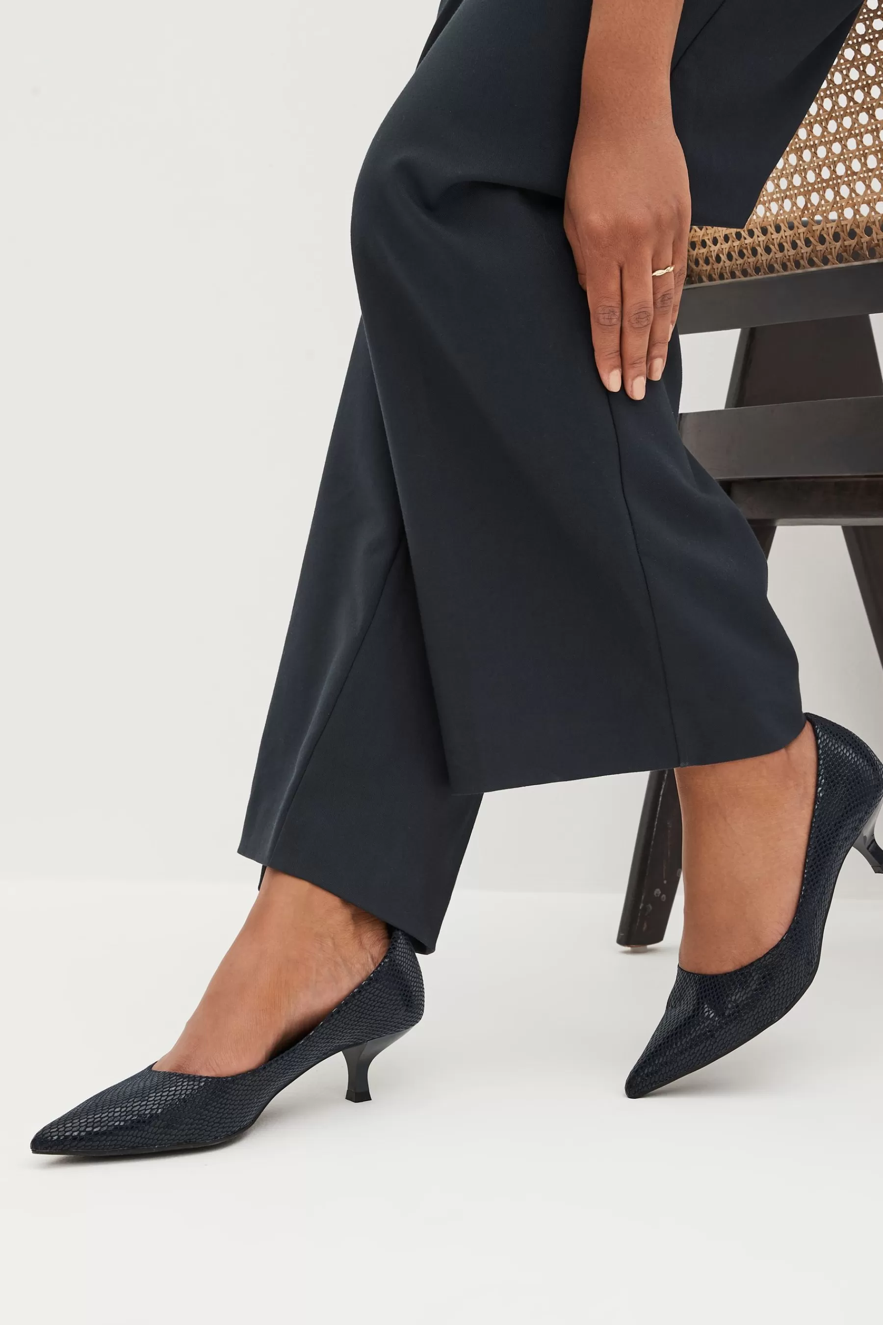 Next Heels | Forever Comfort® Kitten Heel Court Shoes Navy Blue